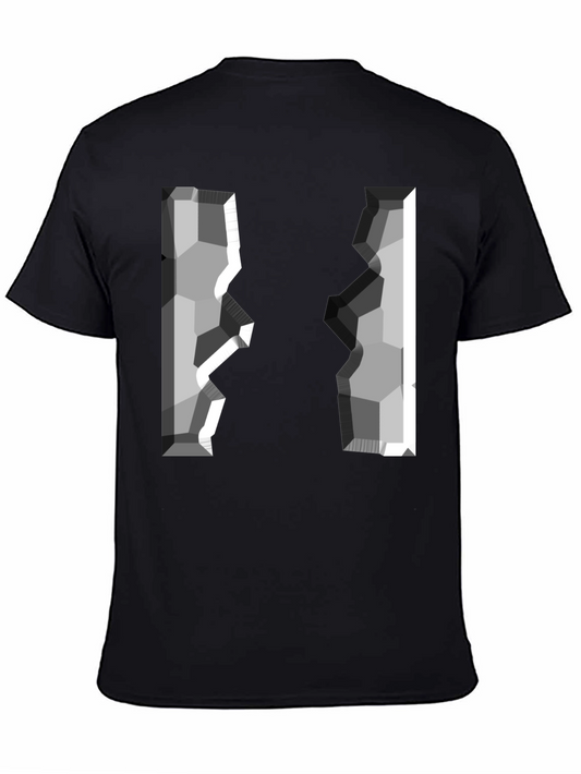 Cracked Block T-Shirt - Geometric Pixel Design