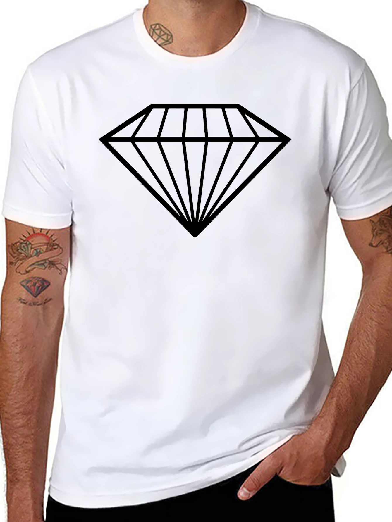 Bold Diamond Graphic Tee - Mens Black T-Shirt
