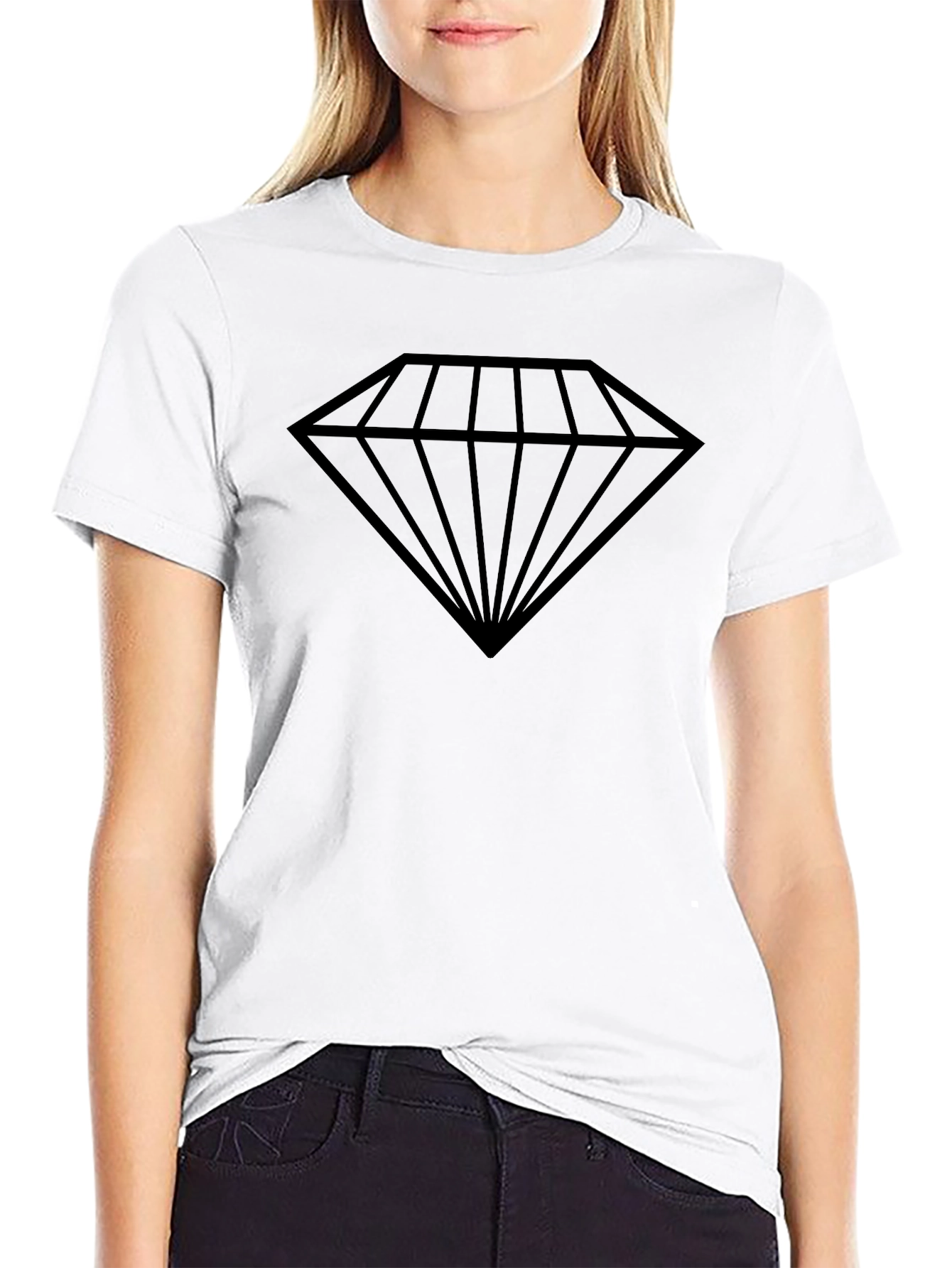 Bold Diamond Graphic Tee - Mens Black T-Shirt