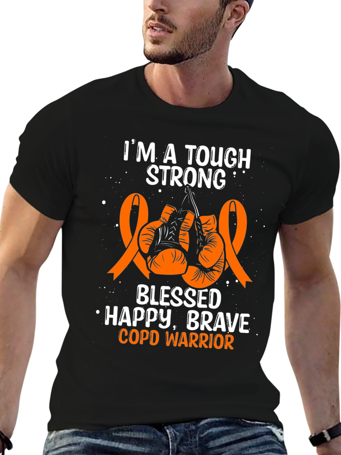 Tough Strong COPD Warrior Boxing Gloves T-Shirt