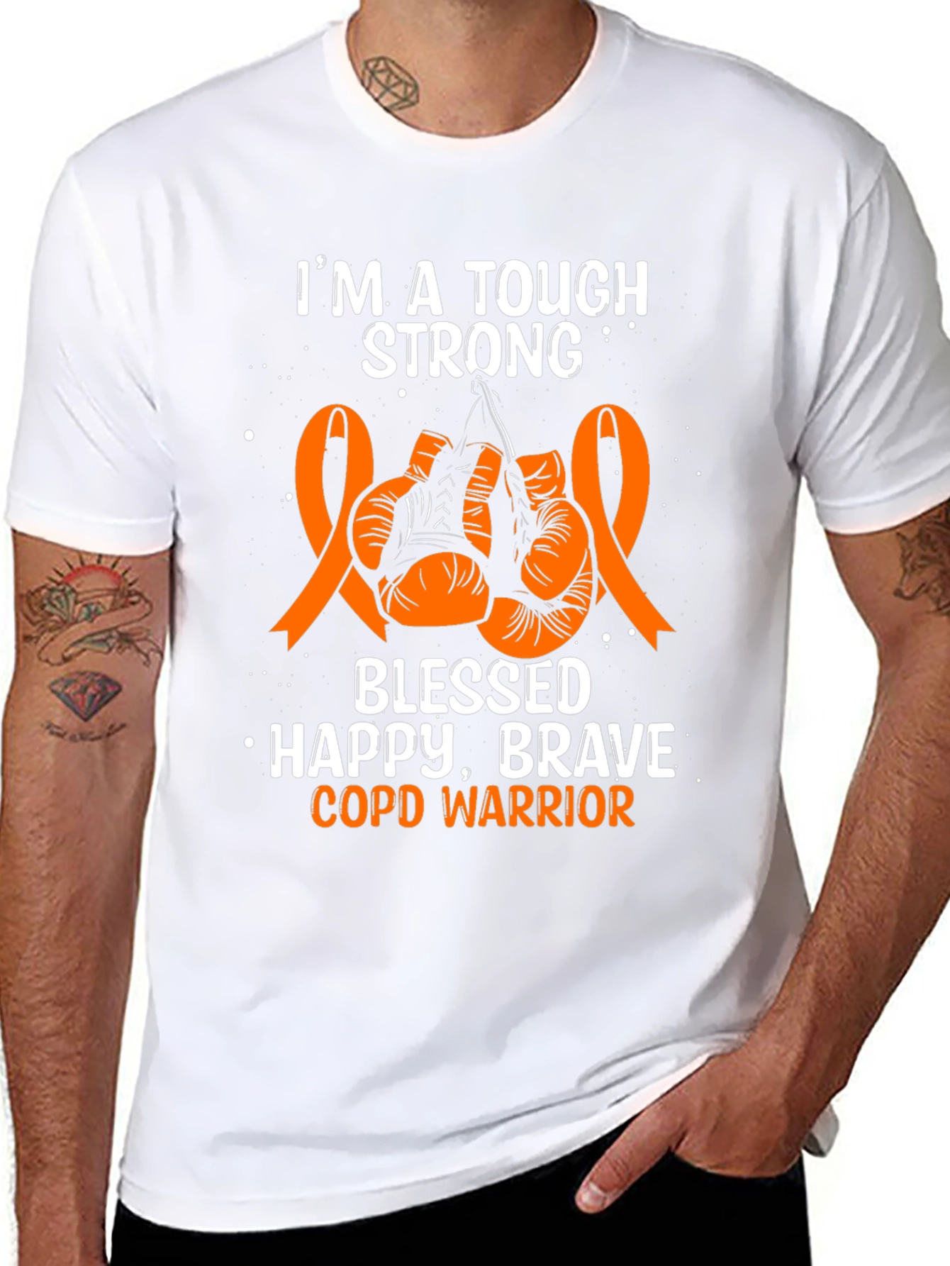 Tough Strong COPD Warrior Boxing Gloves T-Shirt