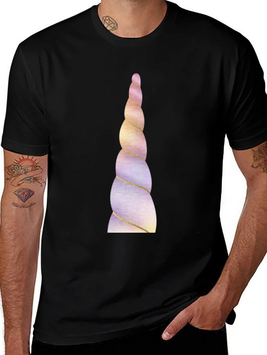 Unicorn Horn Graphic Tee - Black Cotton Blend