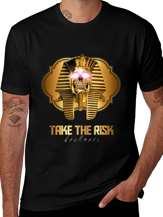 Take The Risk Skull Pharaoh Black Graphic T-Shirt