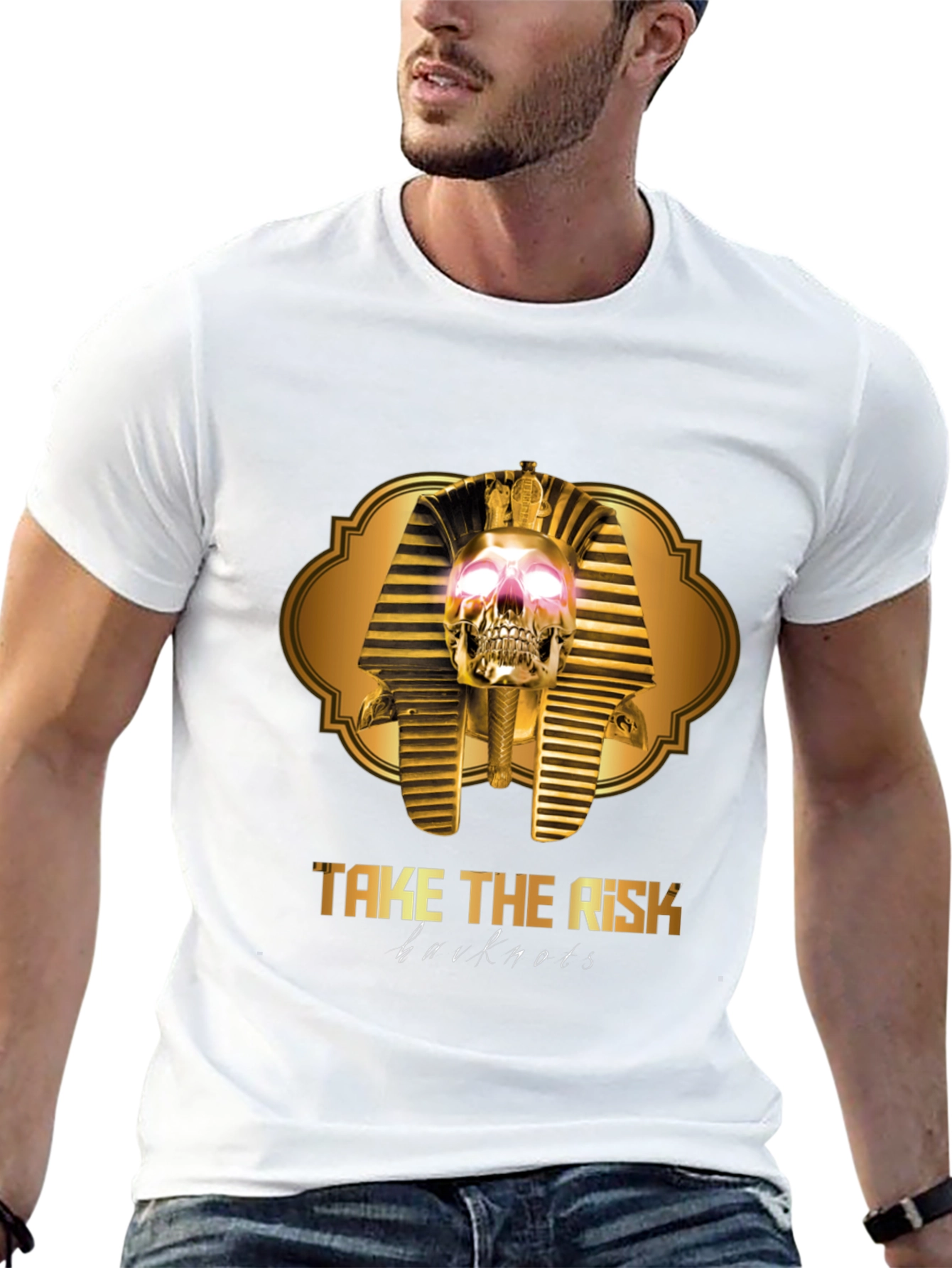 Take The Risk Skull Pharaoh Black Graphic T-Shirt