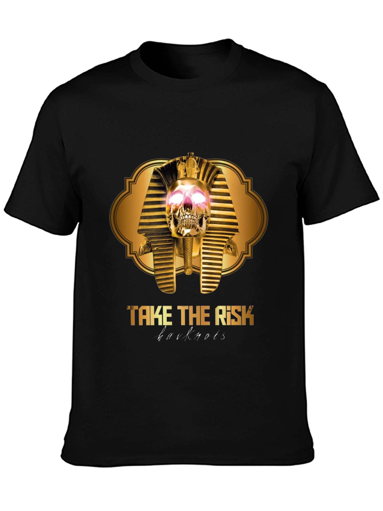 Take The Risk Skull Pharaoh Black Graphic T-Shirt
