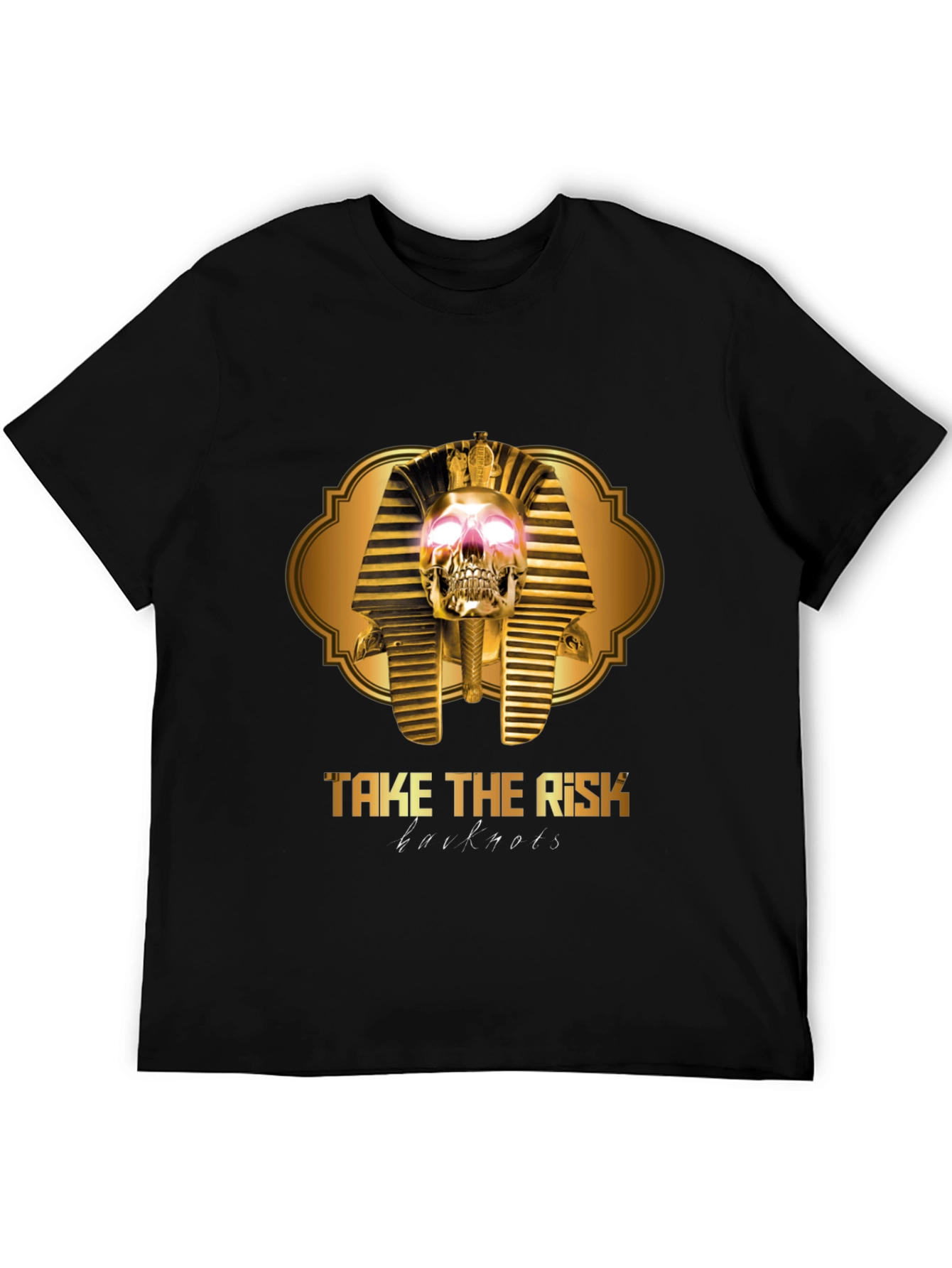 Take The Risk Skull Pharaoh Black Graphic T-Shirt