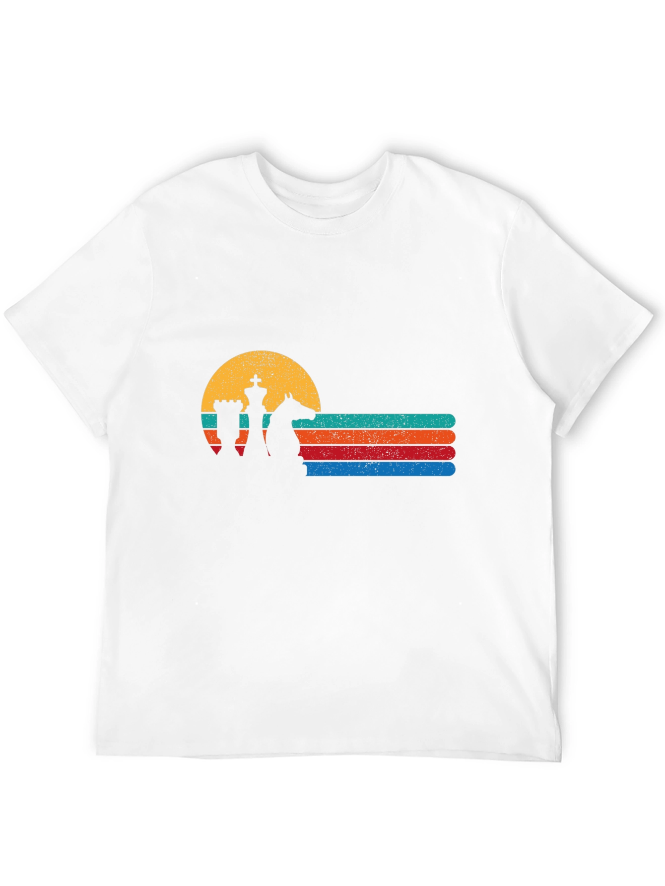 Chess Sunset Graphic Tee - Retro Chess Player Shirt