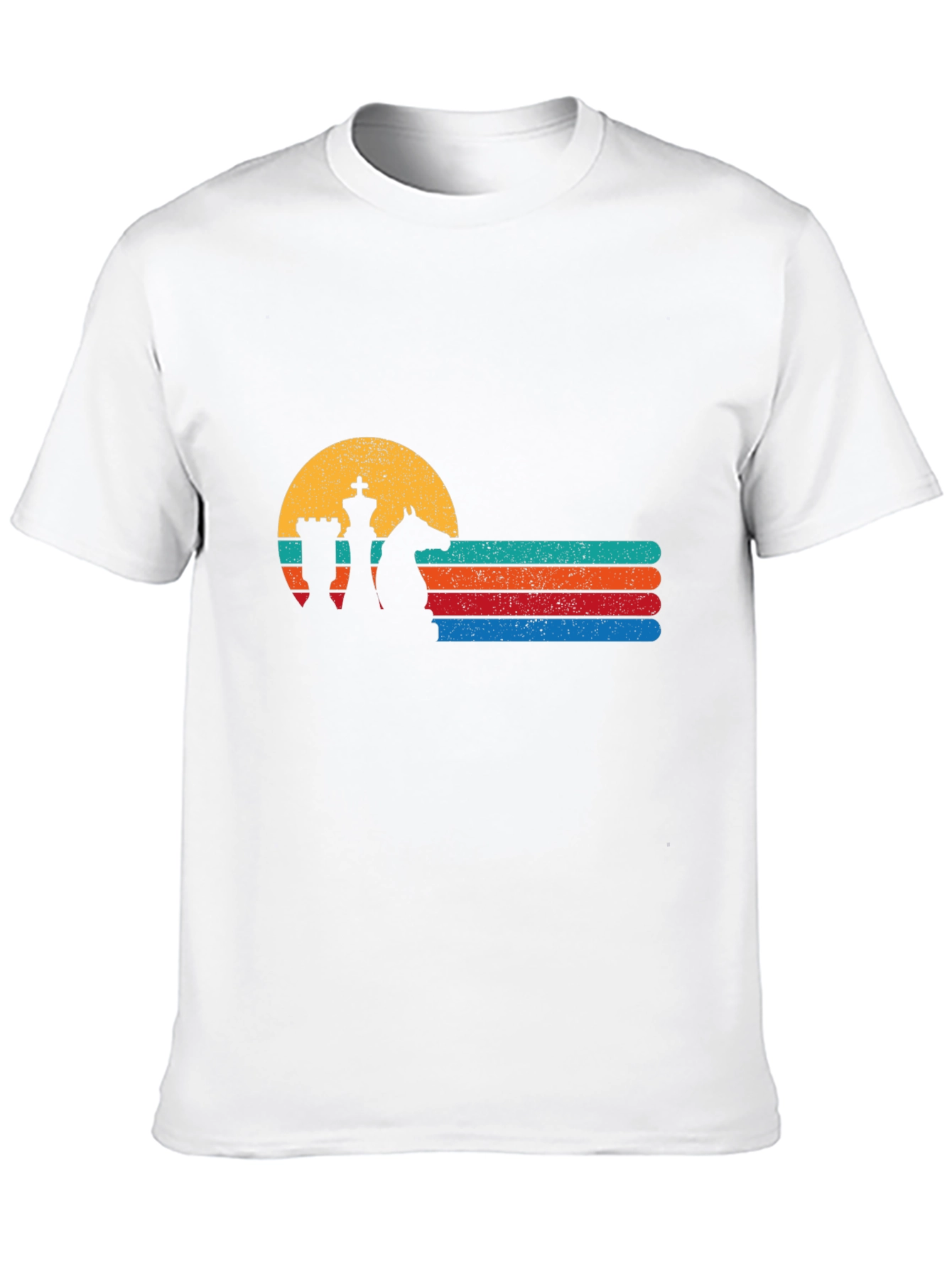 Chess Sunset Graphic Tee - Retro Chess Player Shirt