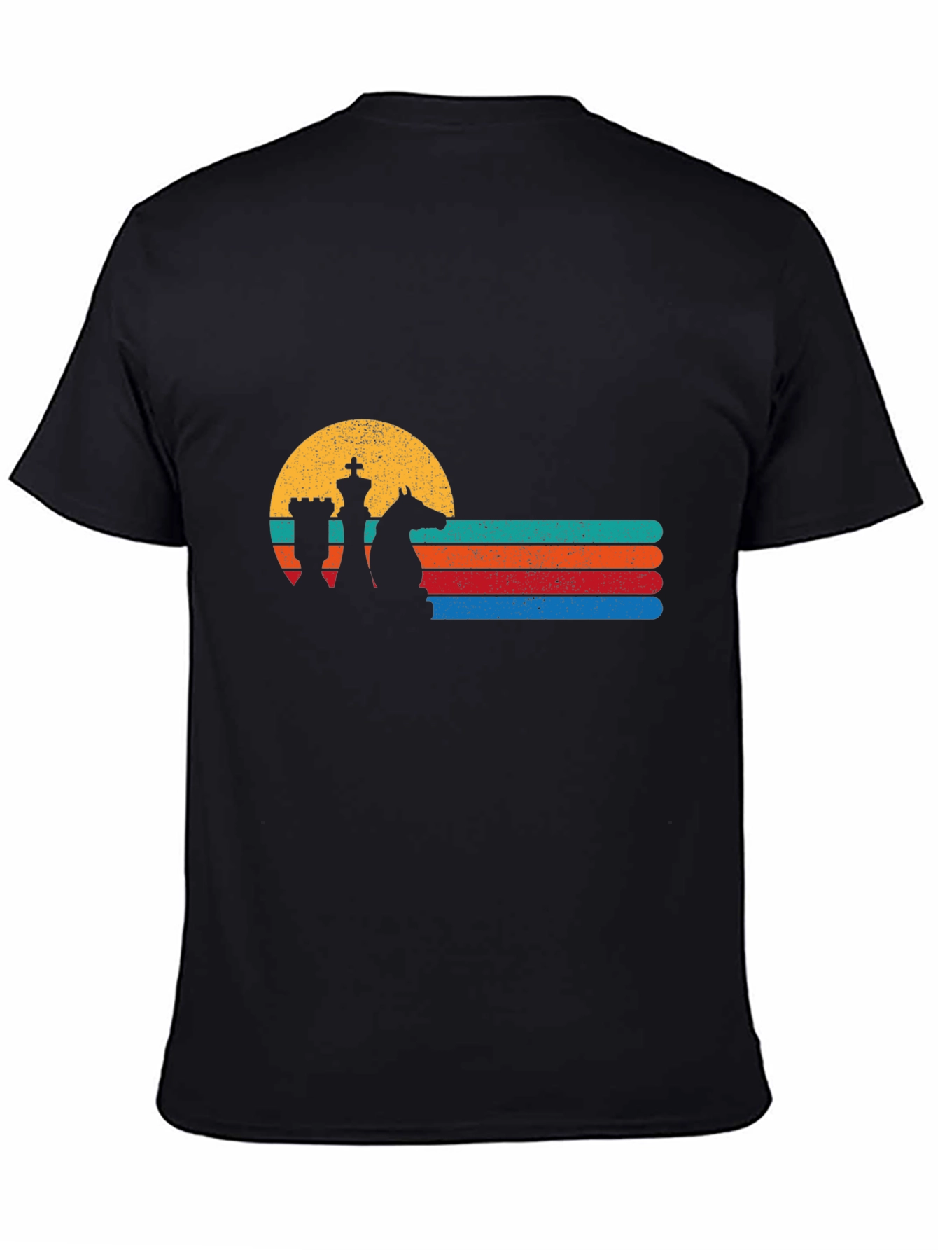 Chess Sunset Graphic Tee - Retro Chess Player Shirt