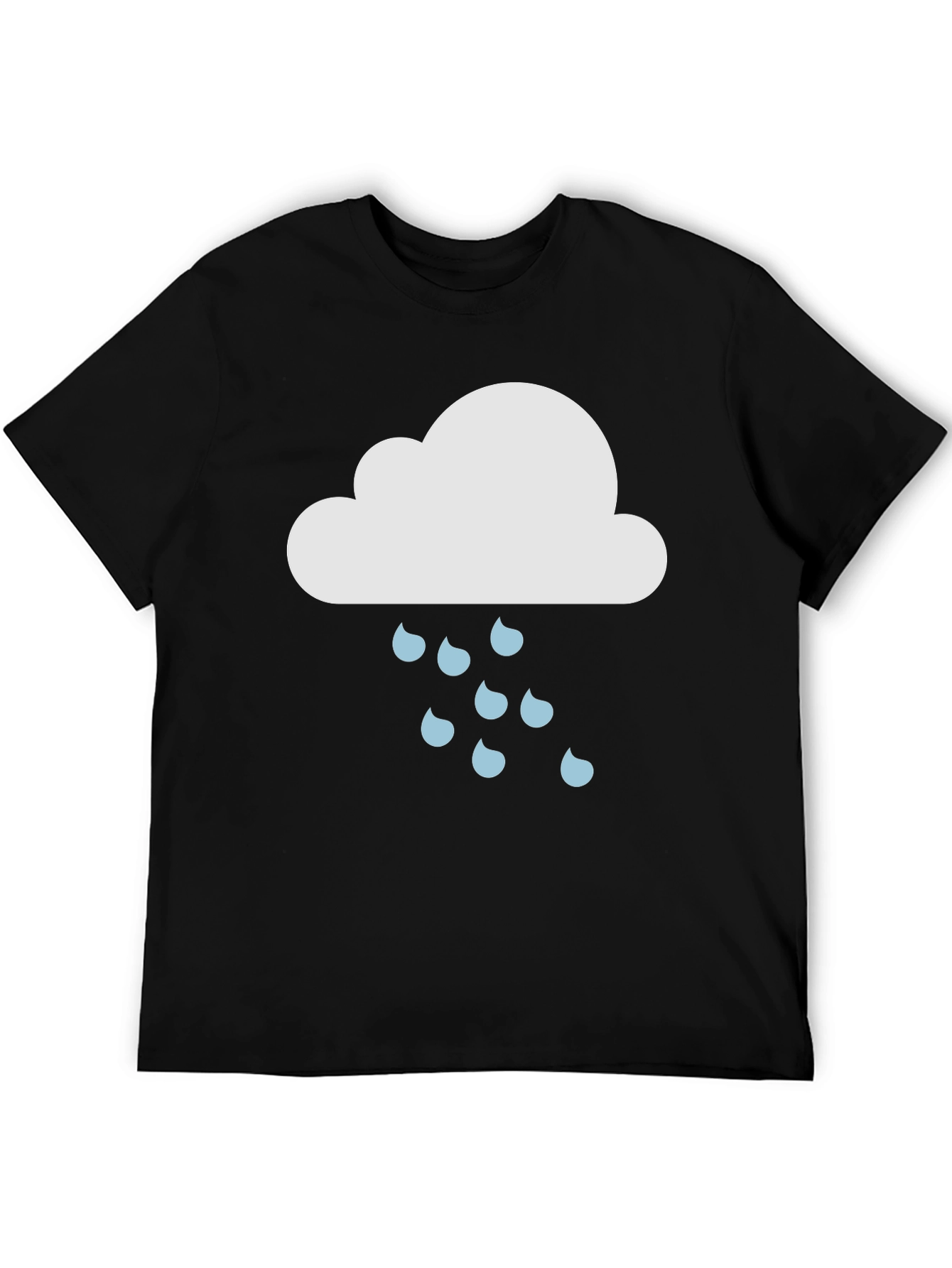 Rain Cloud Graphic Tee - Black Cotton T-Shirt