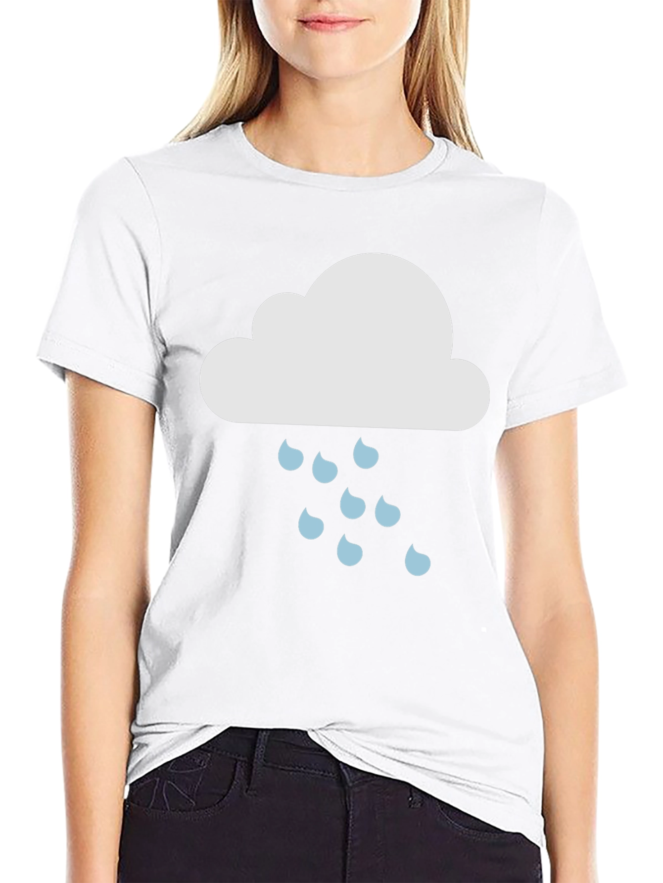 Rain Cloud Graphic Tee - Black Cotton T-Shirt