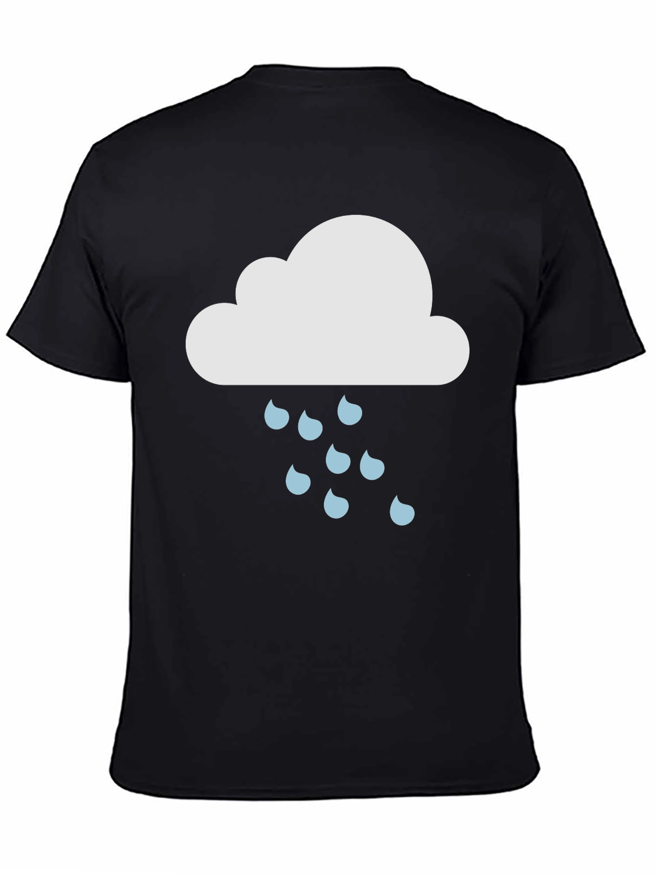 Rain Cloud Graphic Tee - Black Cotton T-Shirt