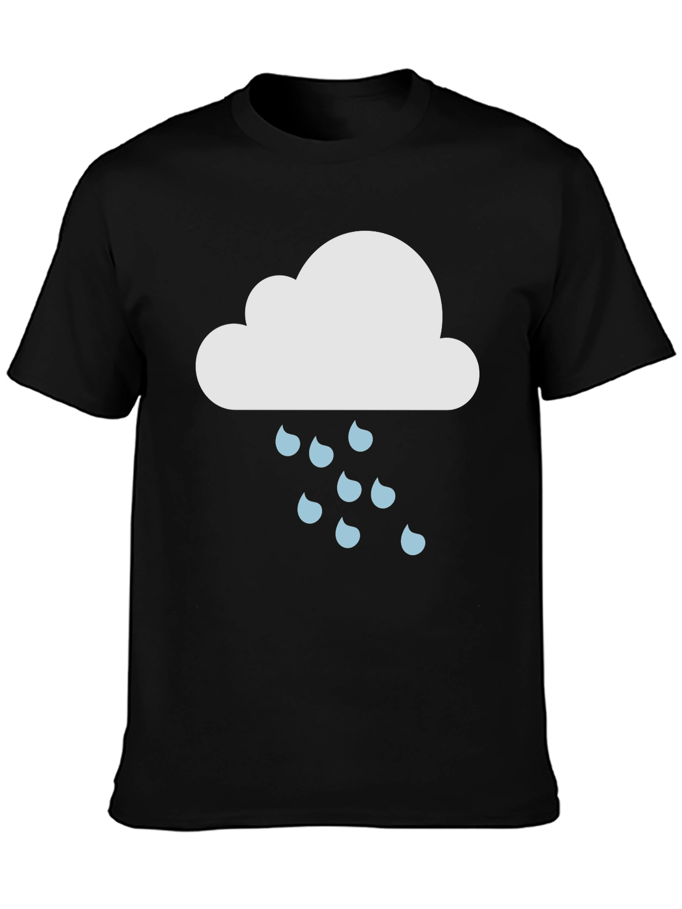 Rain Cloud Graphic Tee - Black Cotton T-Shirt