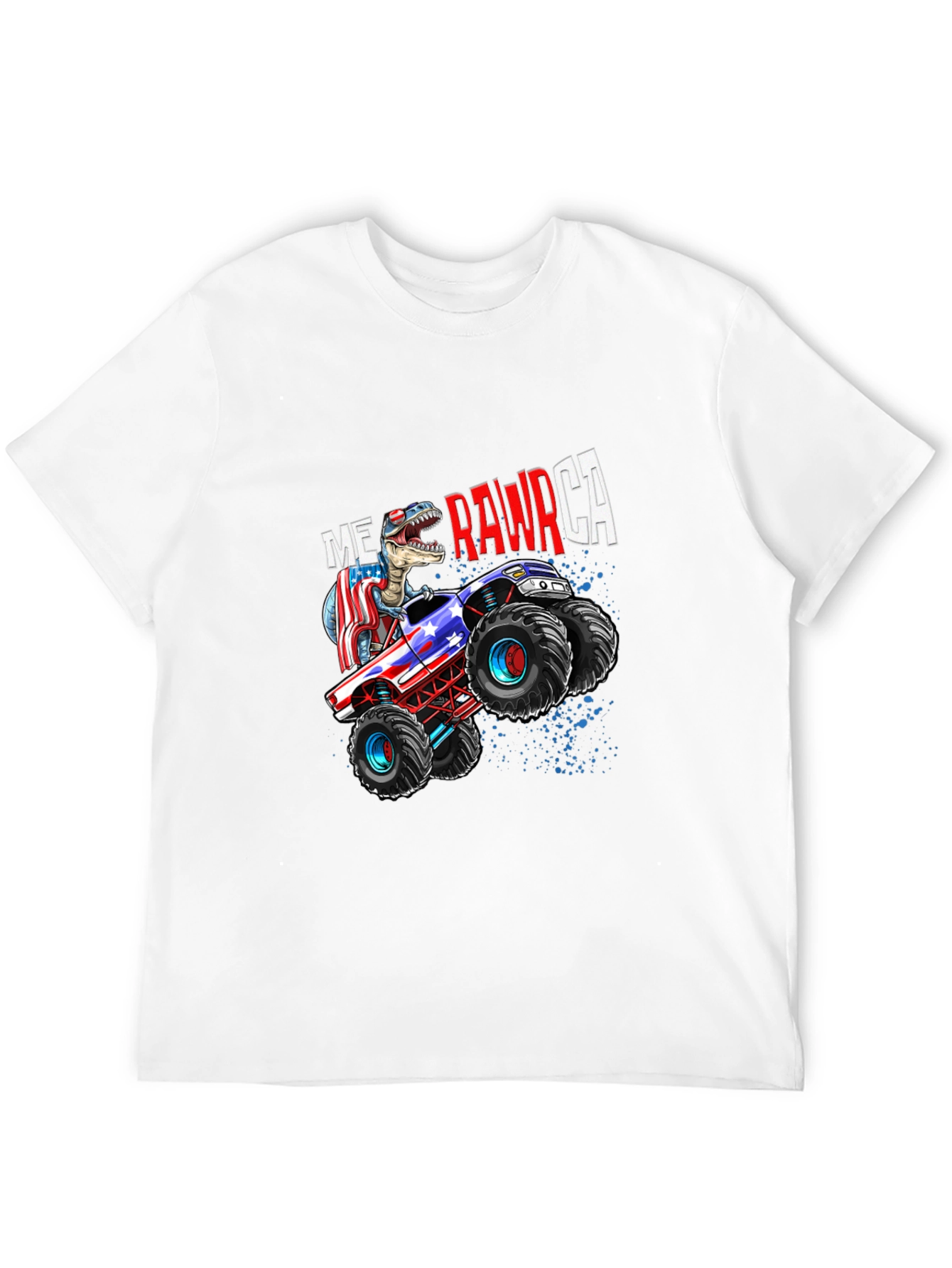 USA Dinosaur Monster Truck T-Shirt