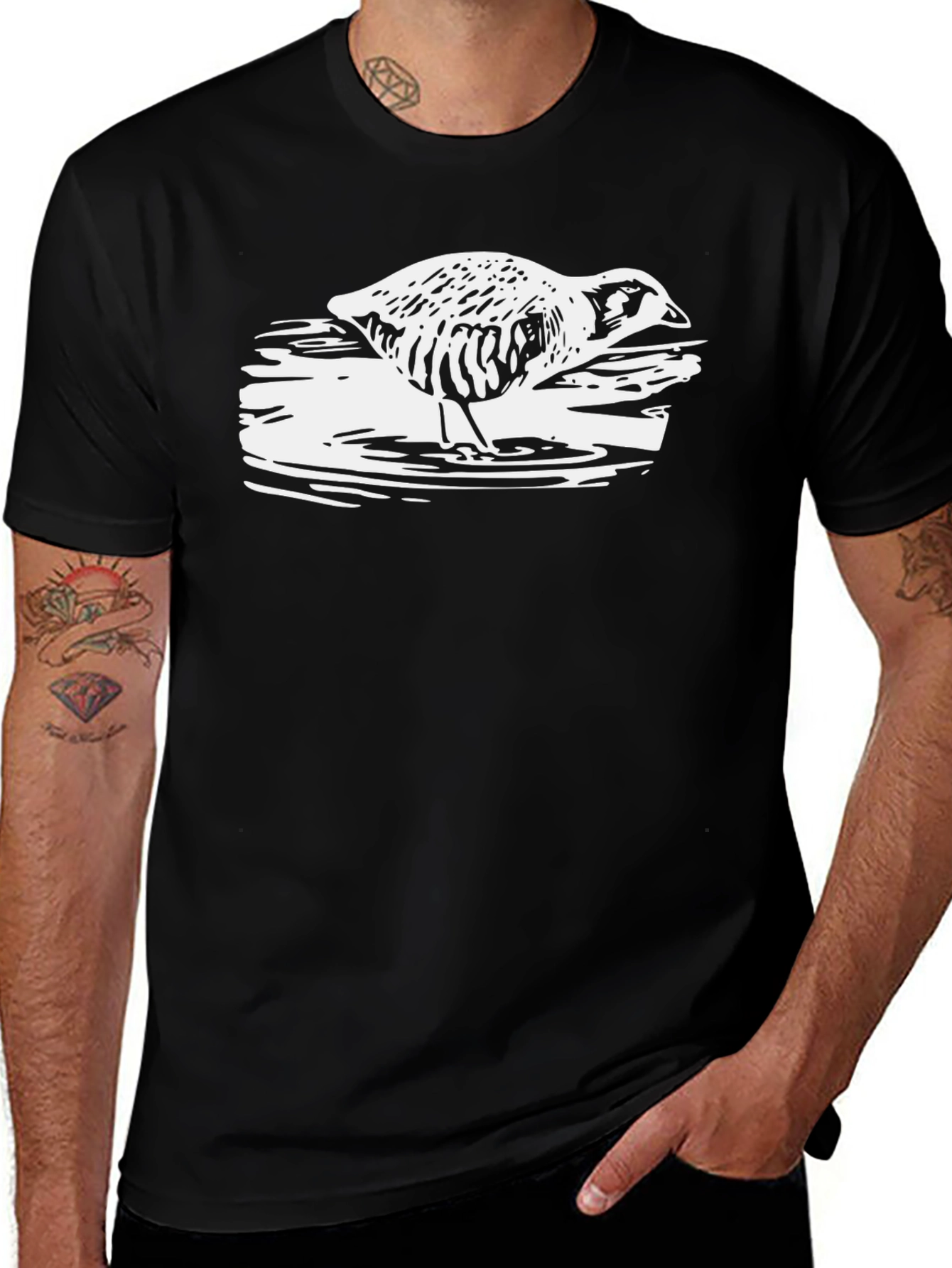 Duck Graphic Black T-Shirt