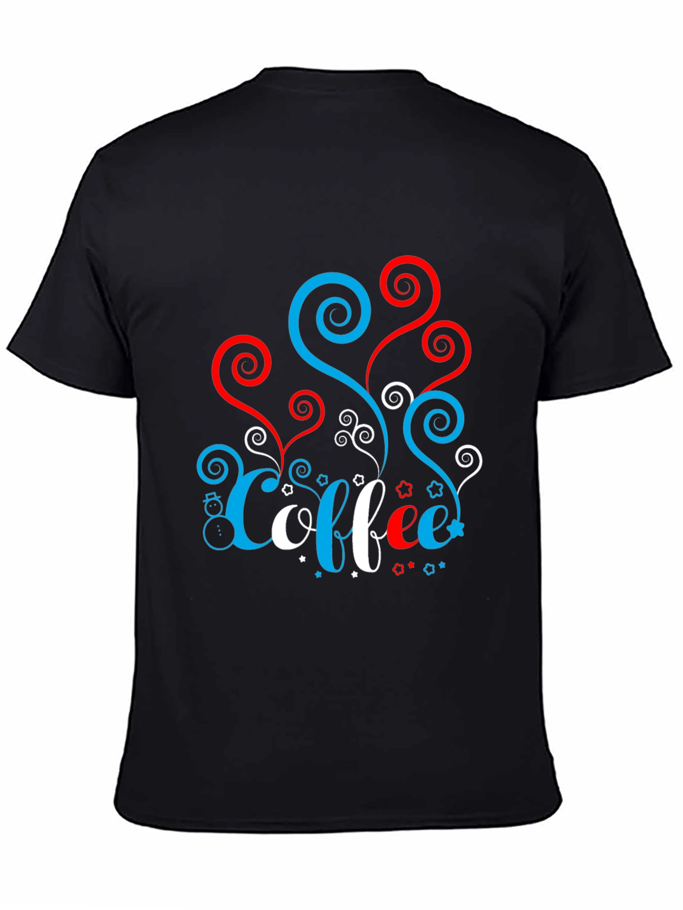 Festive Coffee Tee - Red White & Blue Spirals!
