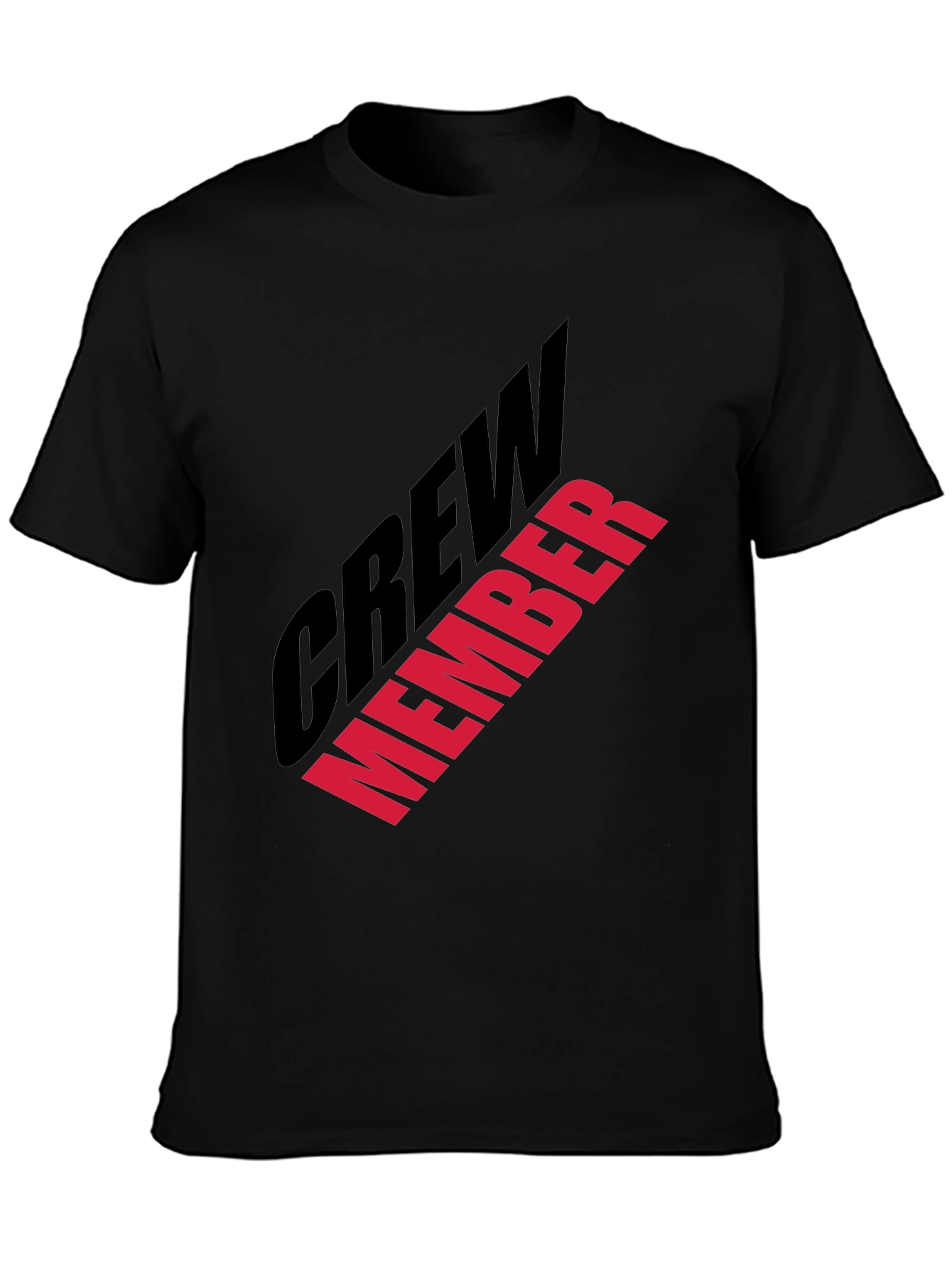 Crew Member Graphic Print Black T-Shirt