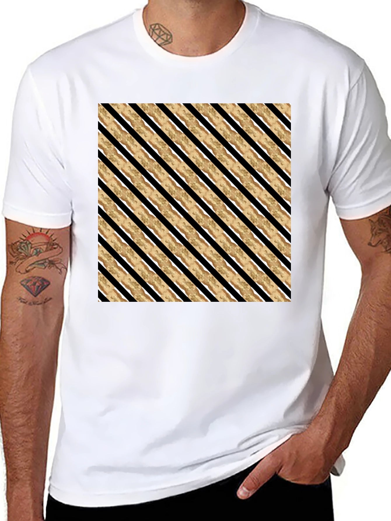 Striped Pattern Tee - Modern Casual Style