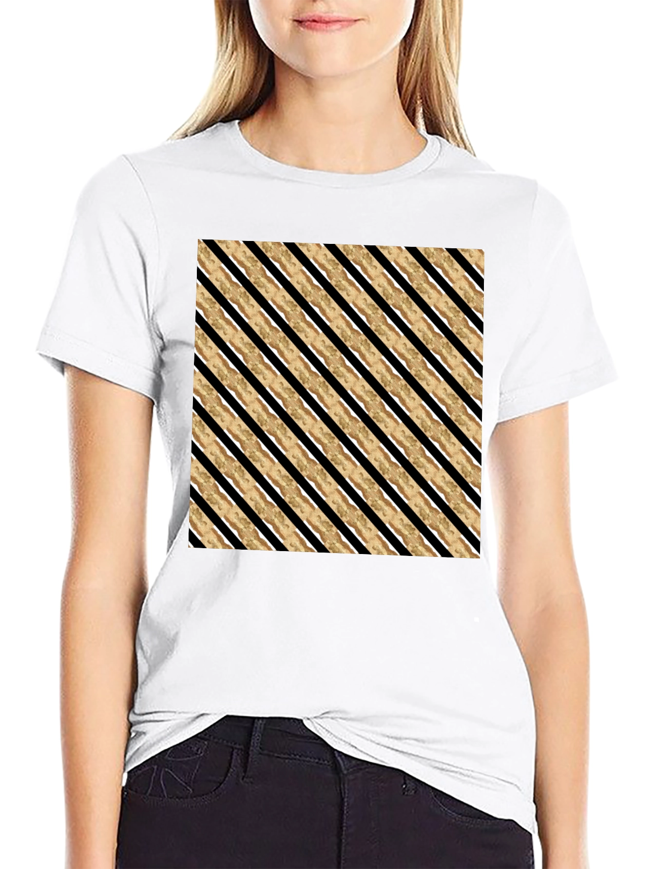 Striped Pattern Tee - Modern Casual Style