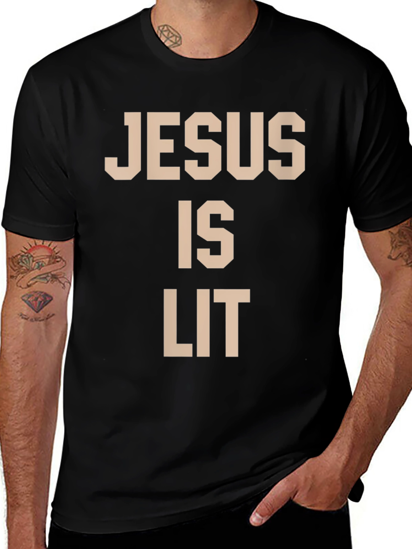 Jesus is Lit Funny Graphic T-Shirt
