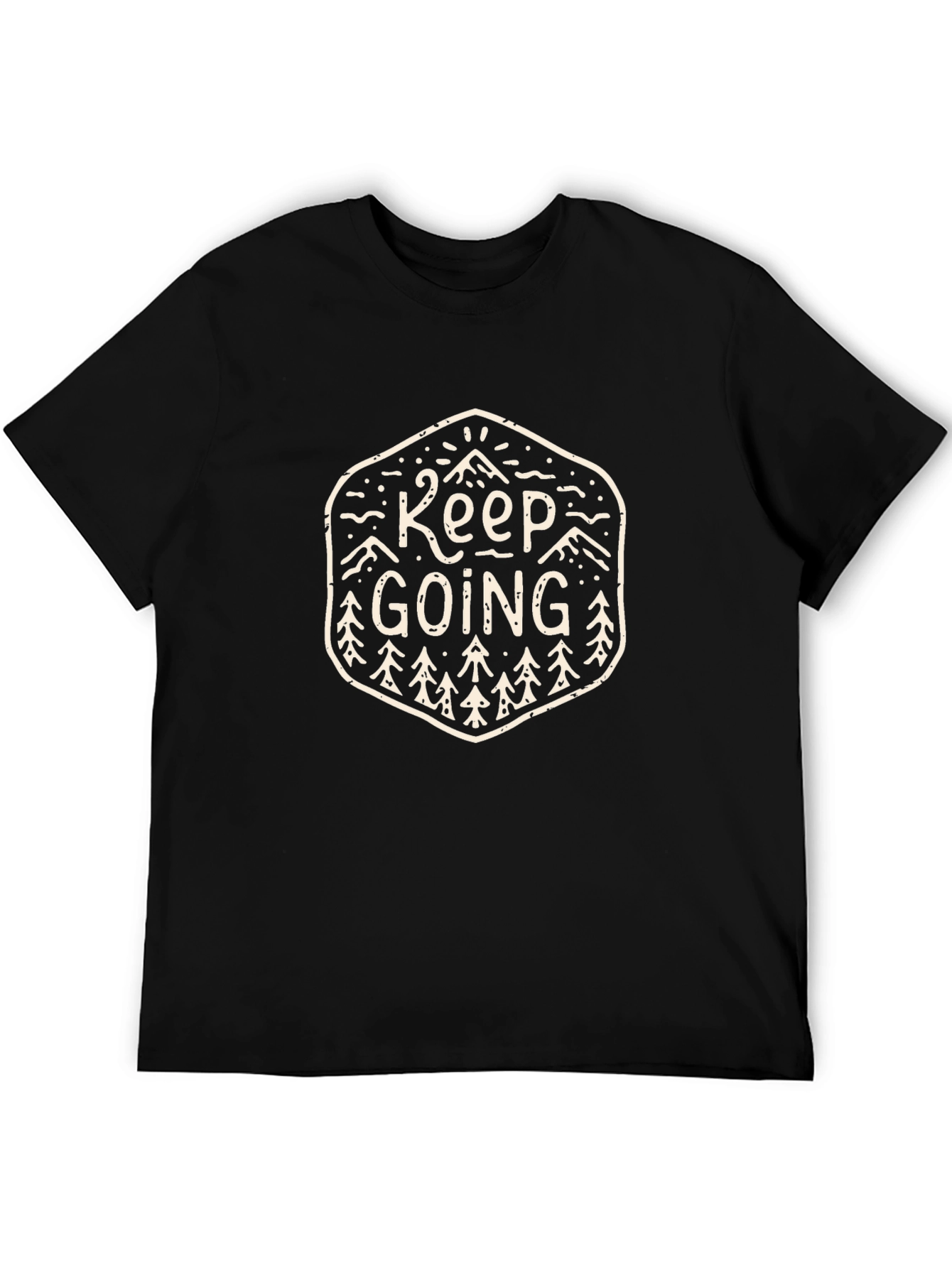 Keep Going Black Graphic T-Shirt