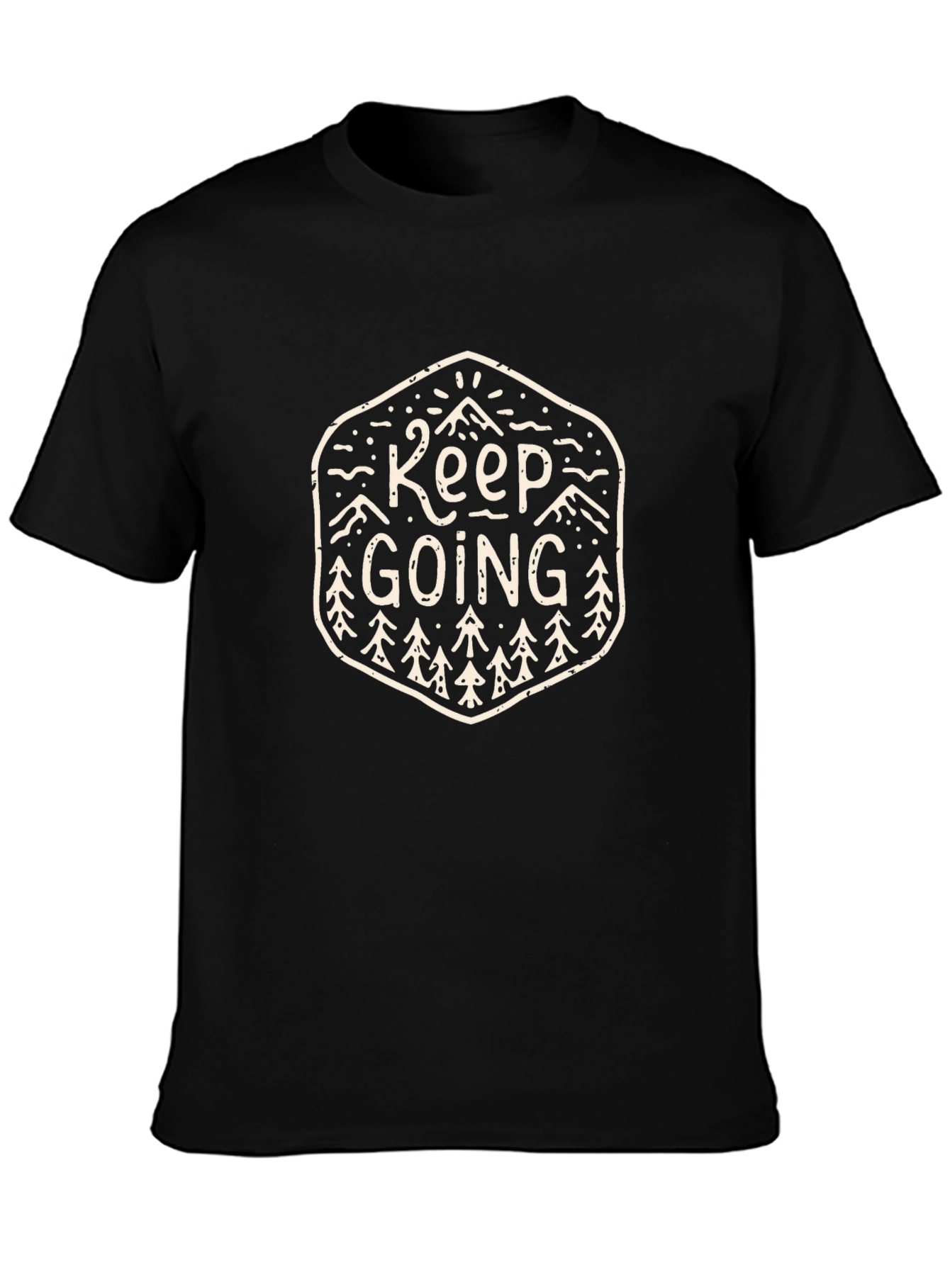 Keep Going Black Graphic T-Shirt
