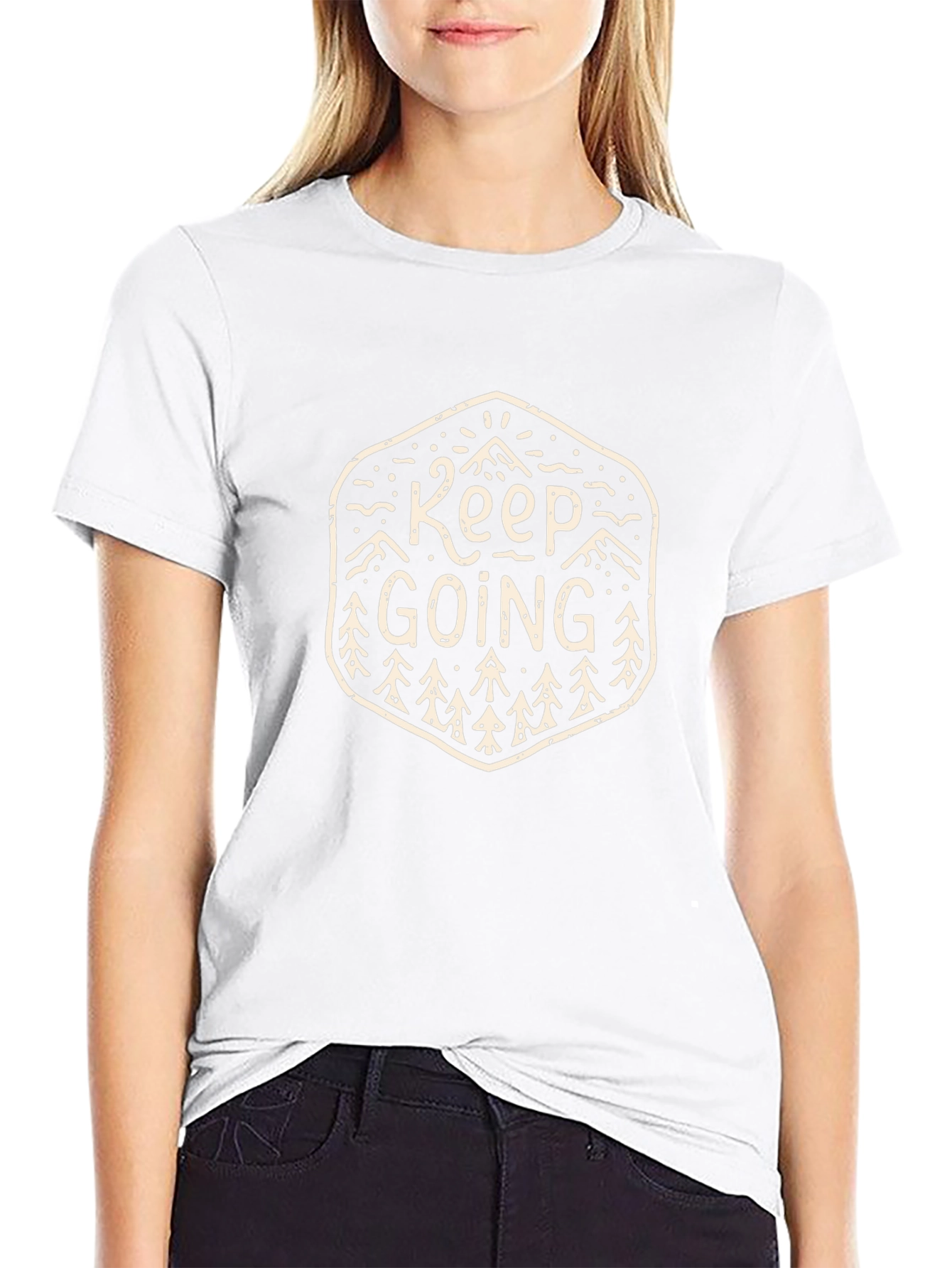 Keep Going Black Graphic T-Shirt