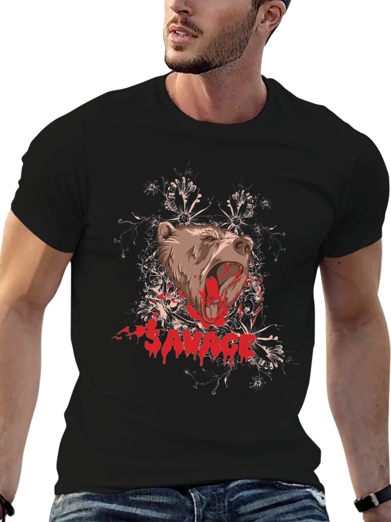 Savage Bear Graphic Tee - Black T-Shirt