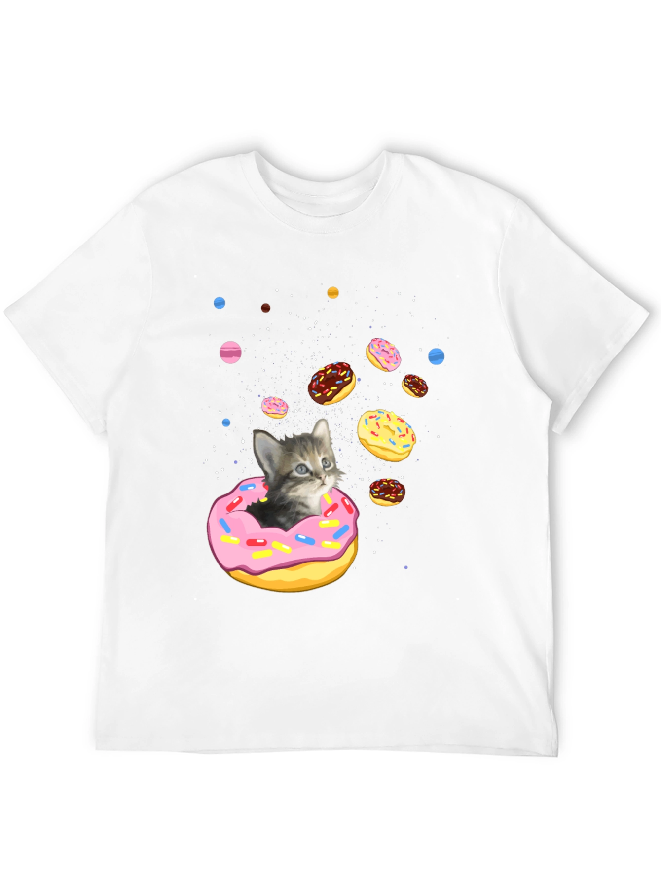 Cosmic Cat Donut Black T-Shirt