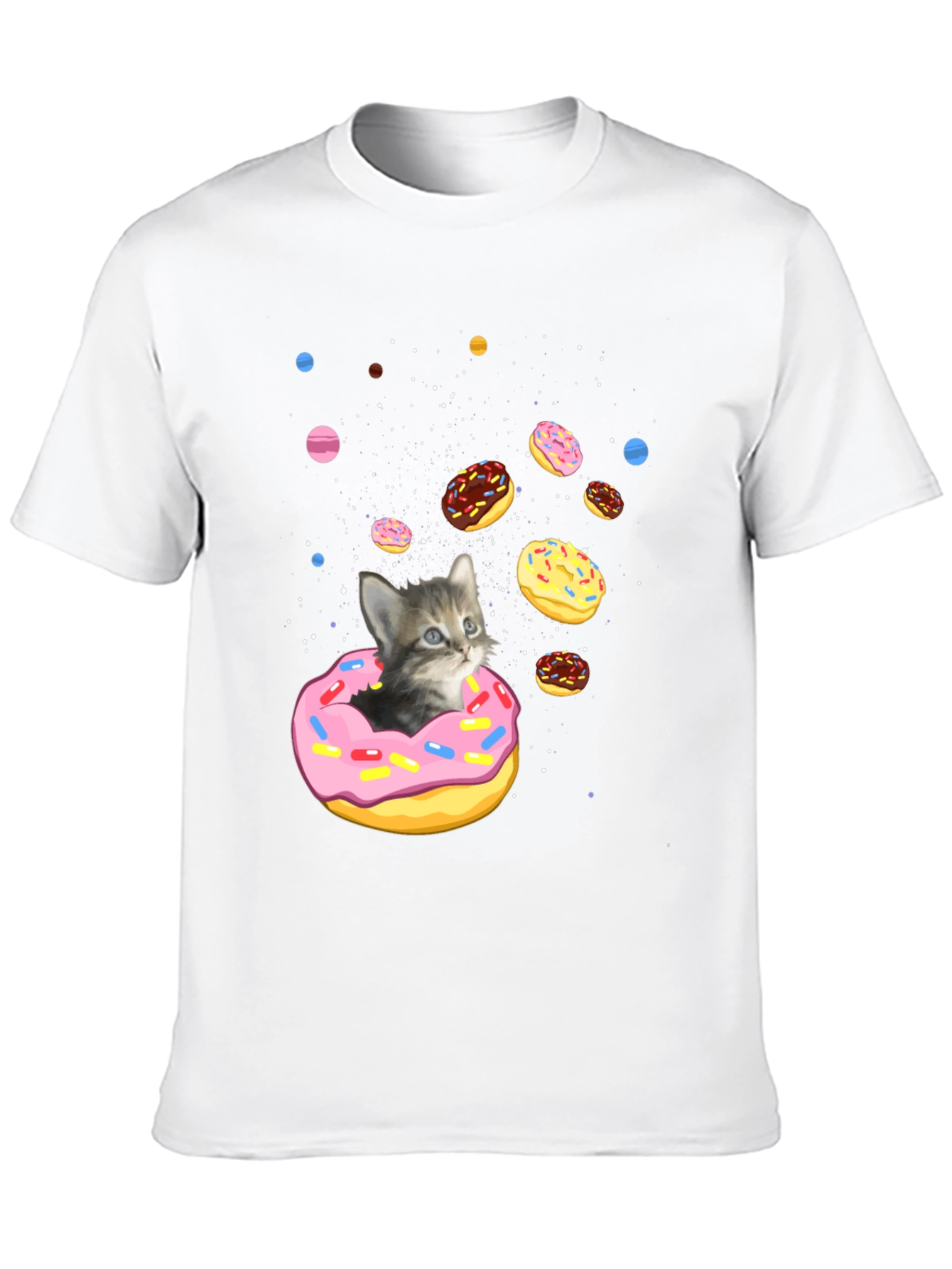 Cosmic Cat Donut Black T-Shirt