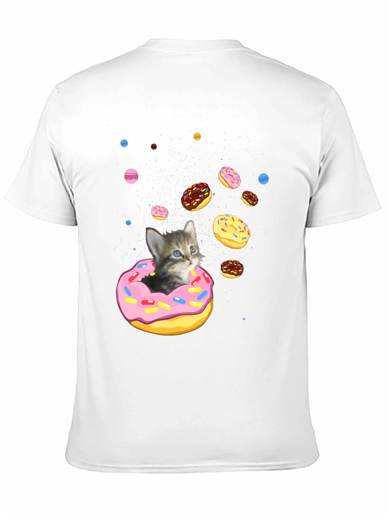 Cosmic Cat Donut Black T-Shirt