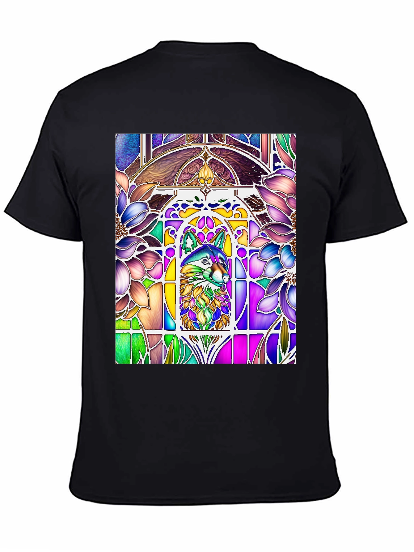 Stained Glass Wolf Graphic Tee