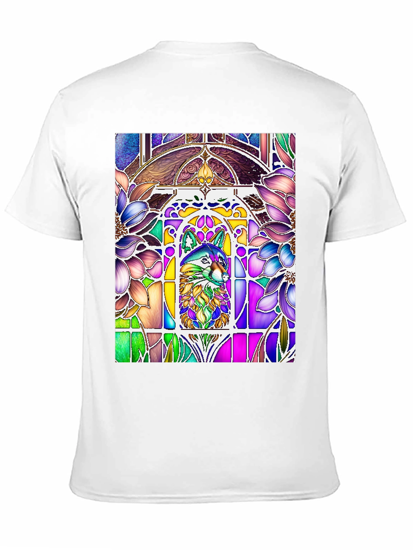 Stained Glass Wolf Graphic Tee