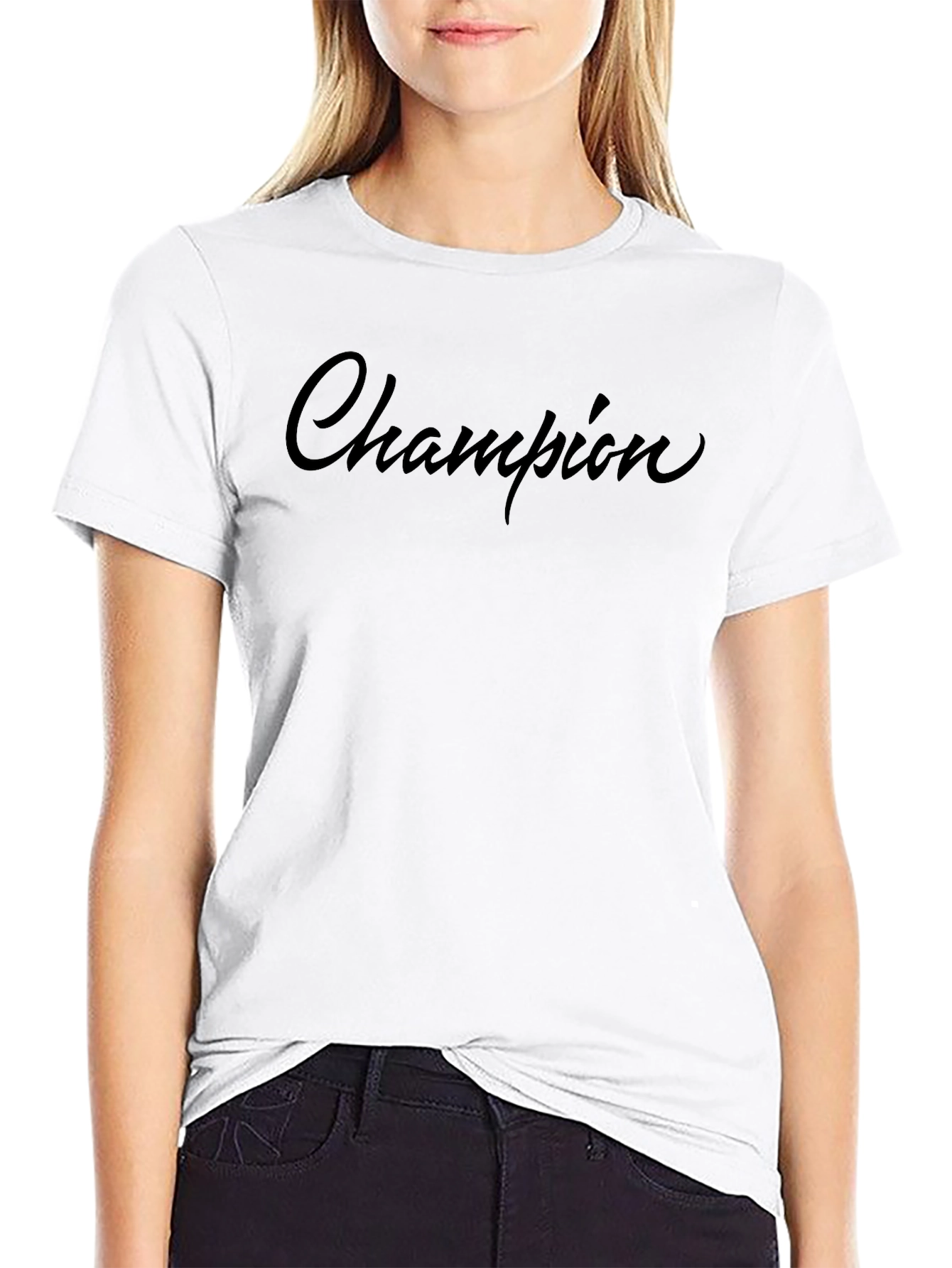 Champion Script Black T-Shirt