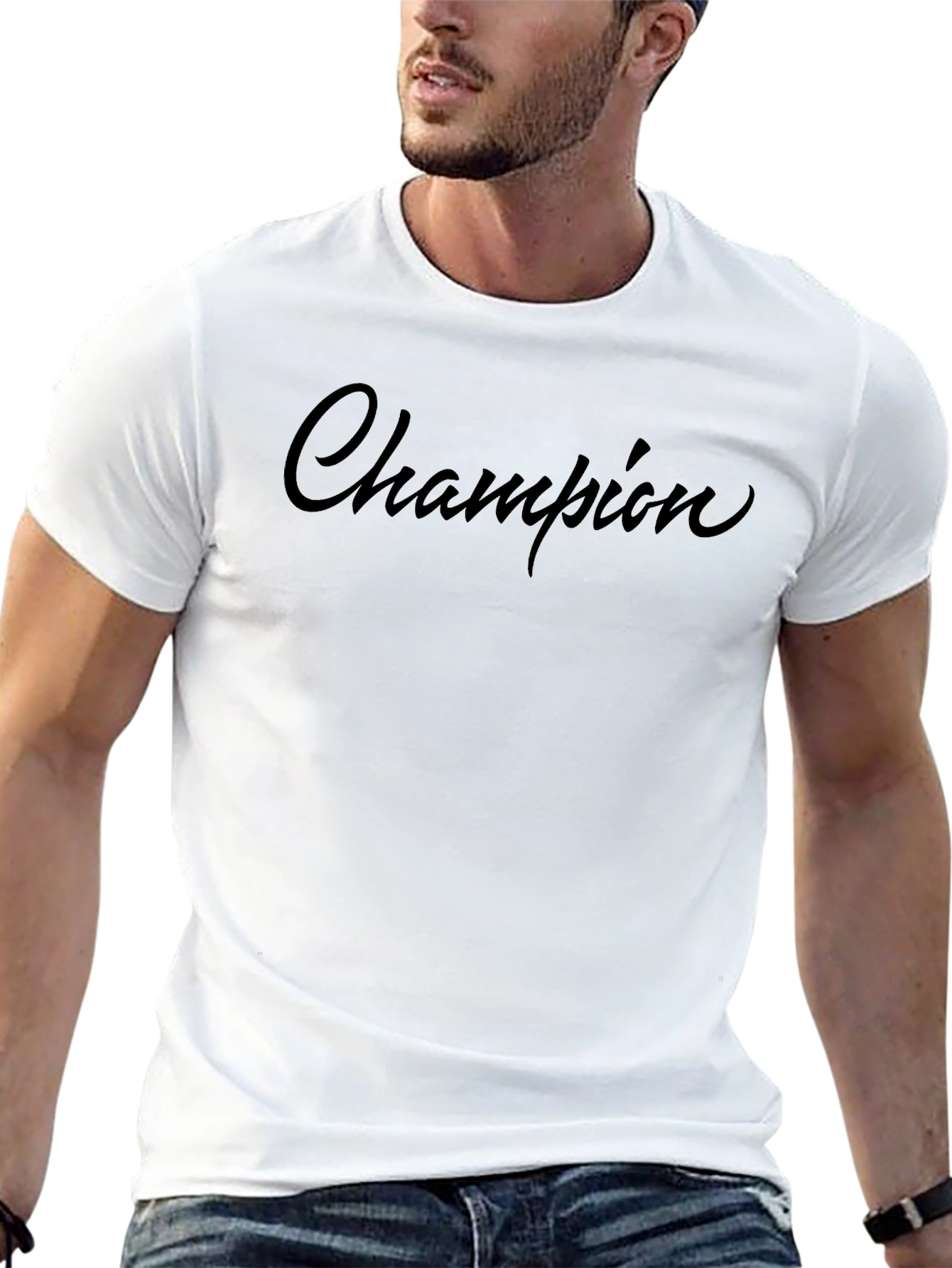 Champion Script Black T-Shirt