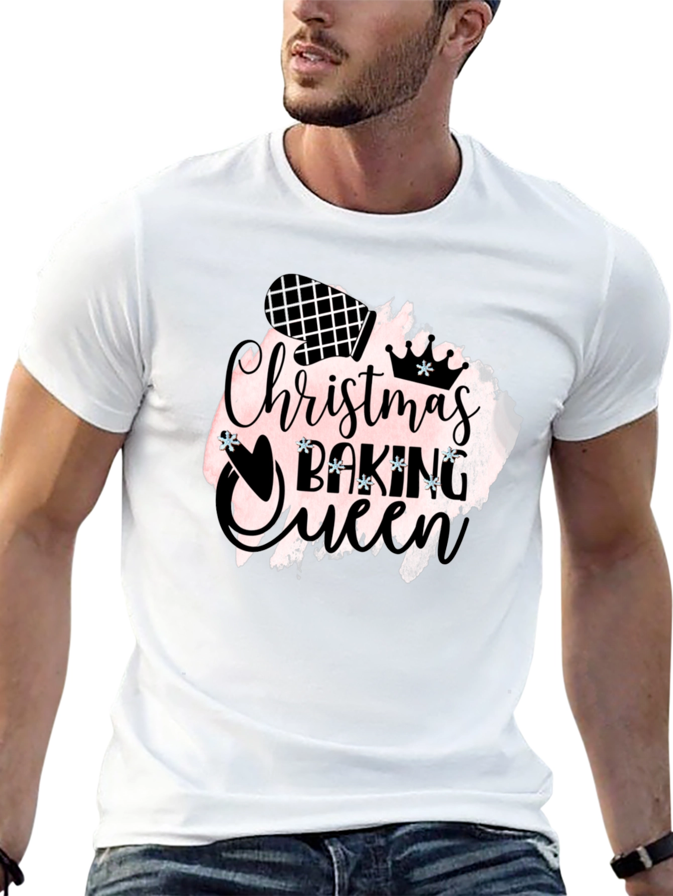 Christmas Baking Queen Black T-Shirt