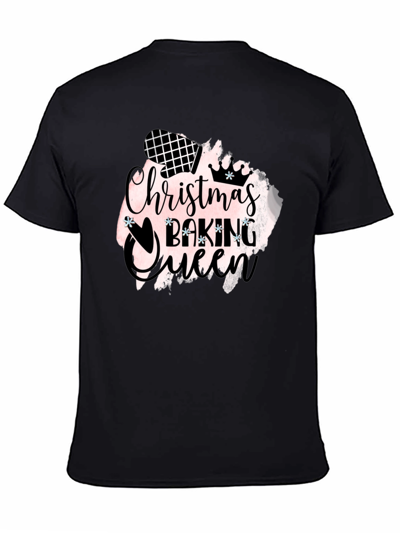 Christmas Baking Queen Black T-Shirt