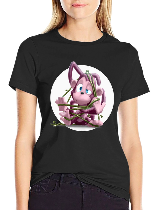 Cartoon Monkey Vines Graphic Tee - Casual Cool