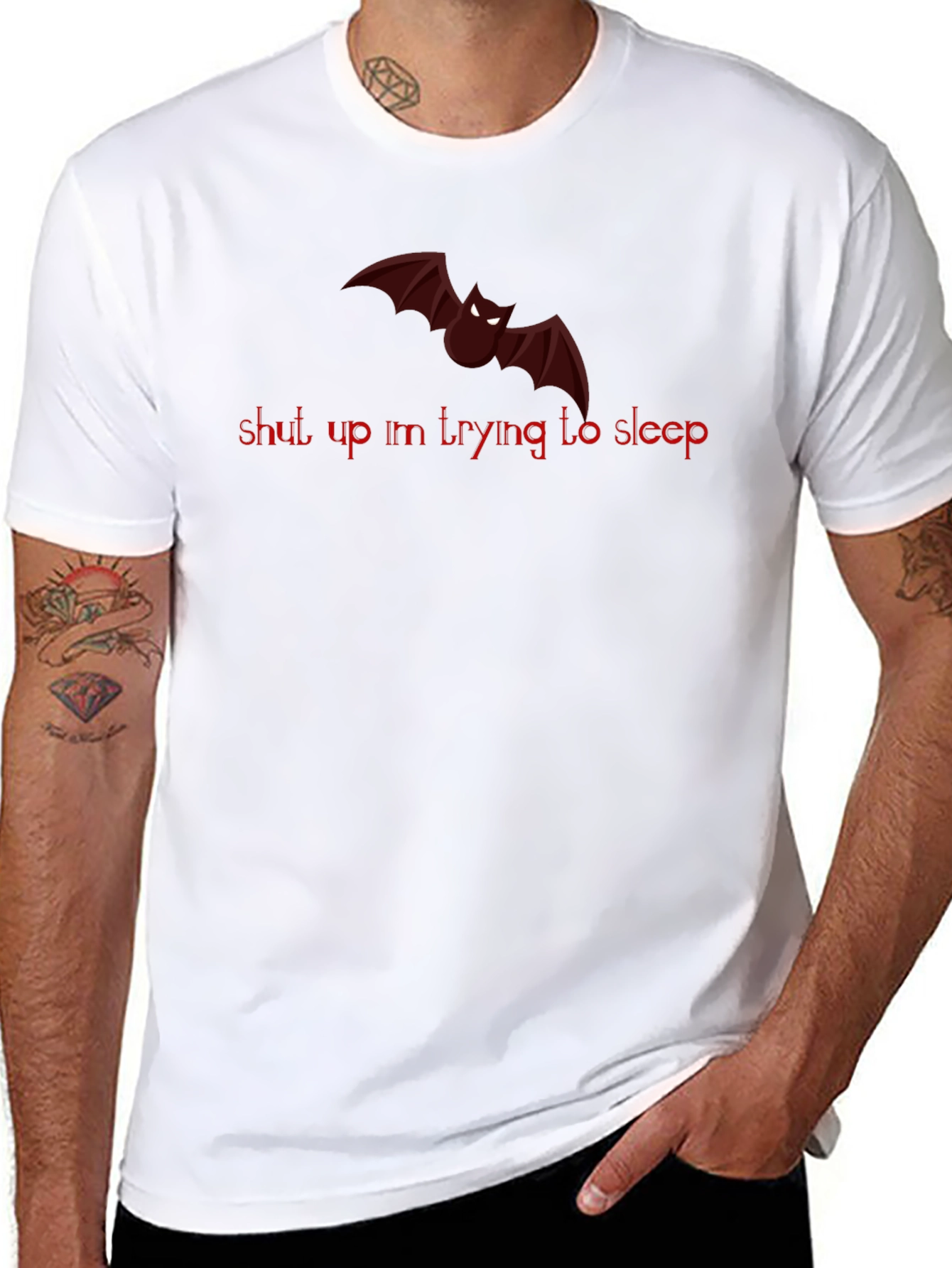 Shut Up Im Trying to Sleep Bat Graphic T-Shirt