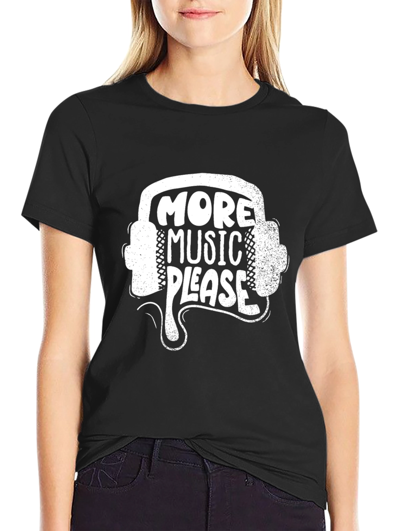 More Music Please Black T-Shirt