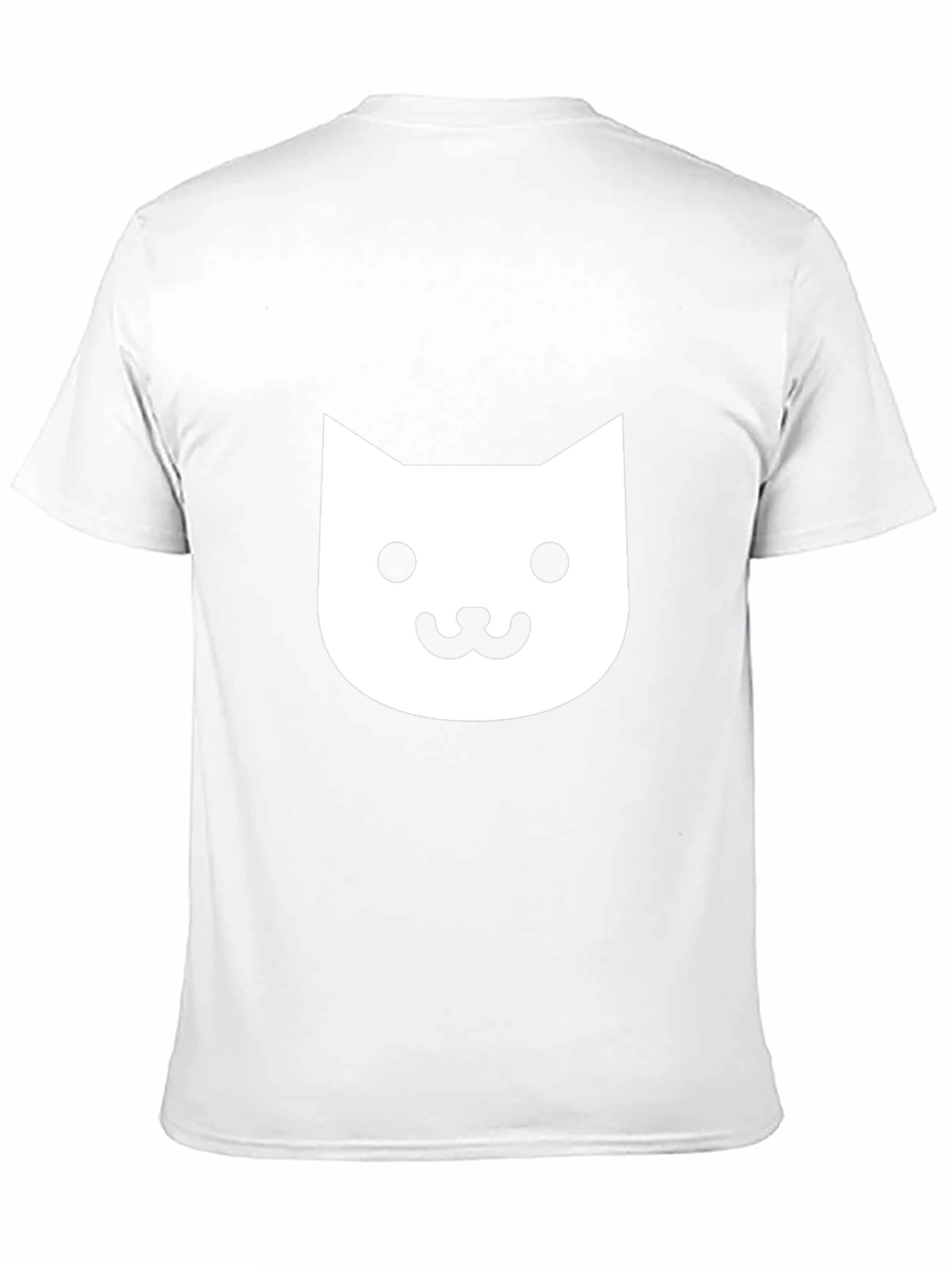 Cute Cat Face Graphic Tee - Black Cotton T-Shirt