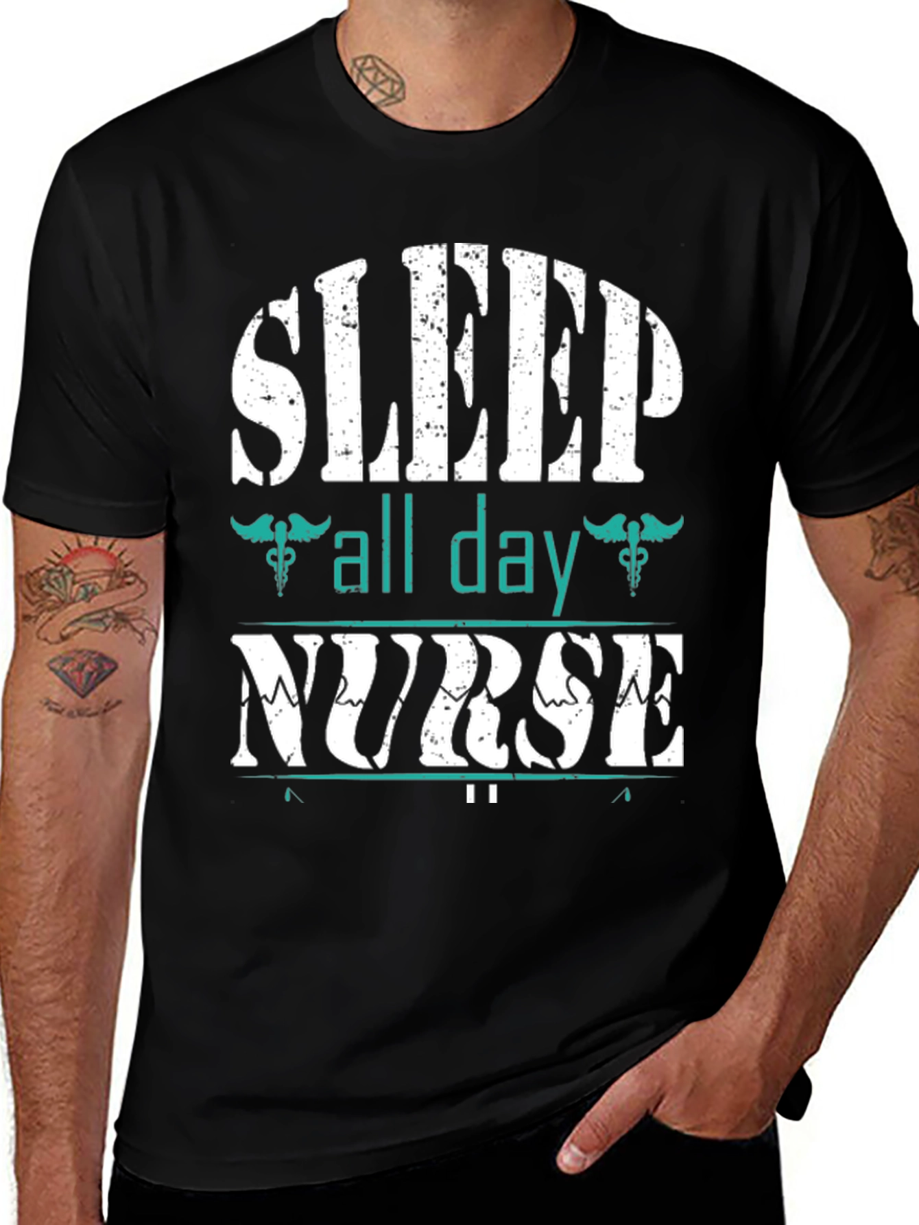 Sleep All Day Nurse Graphic Tee