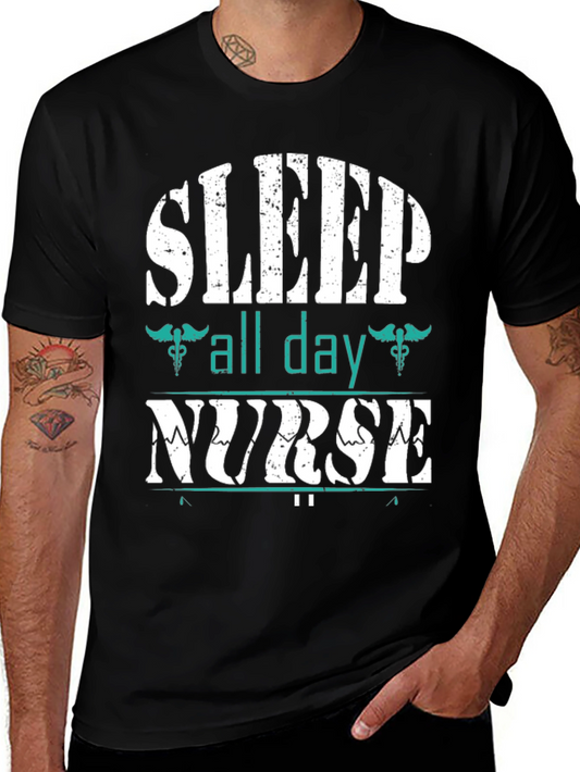 Sleep All Day Nurse Graphic Tee