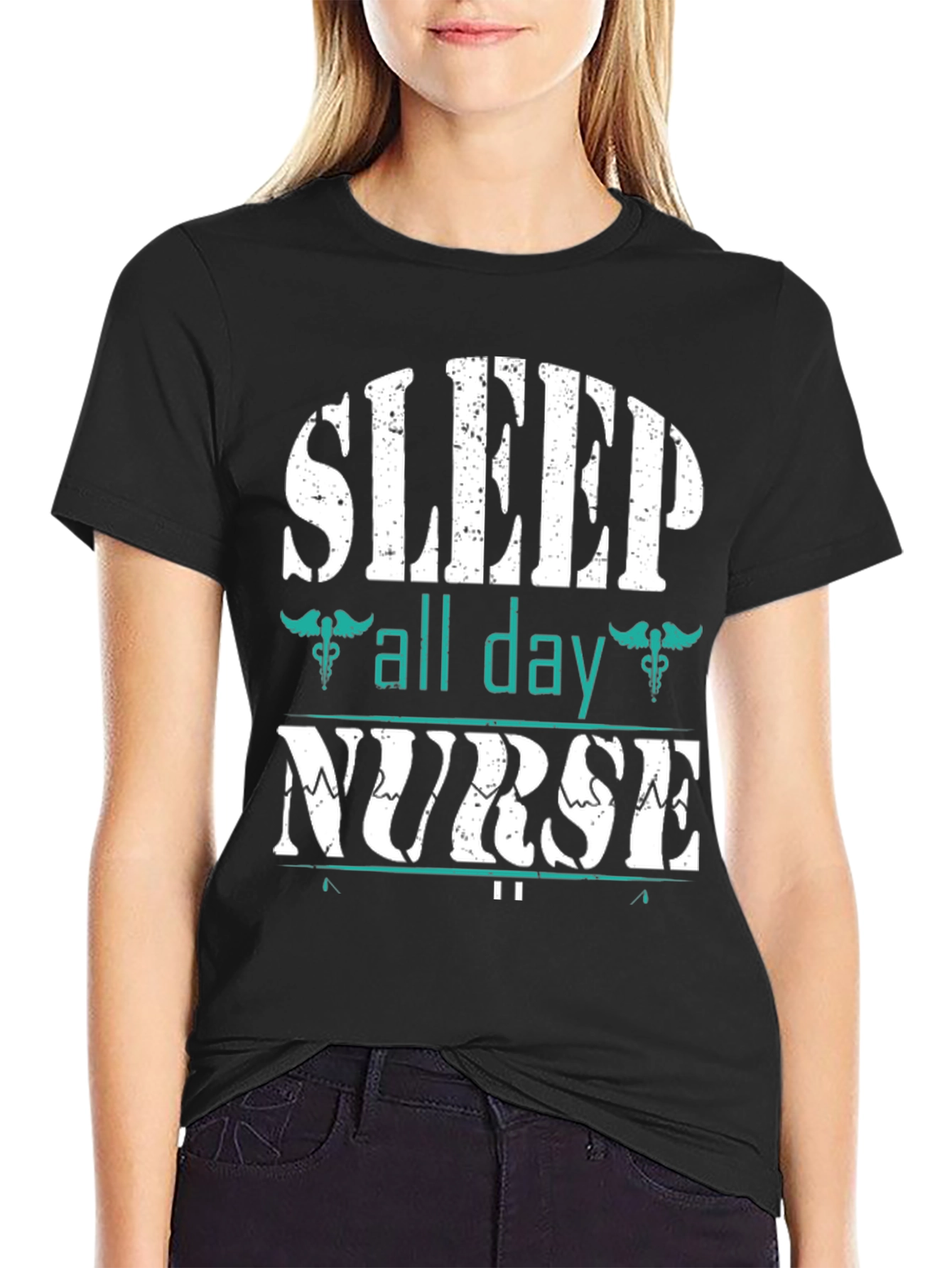 Sleep All Day Nurse Graphic Tee