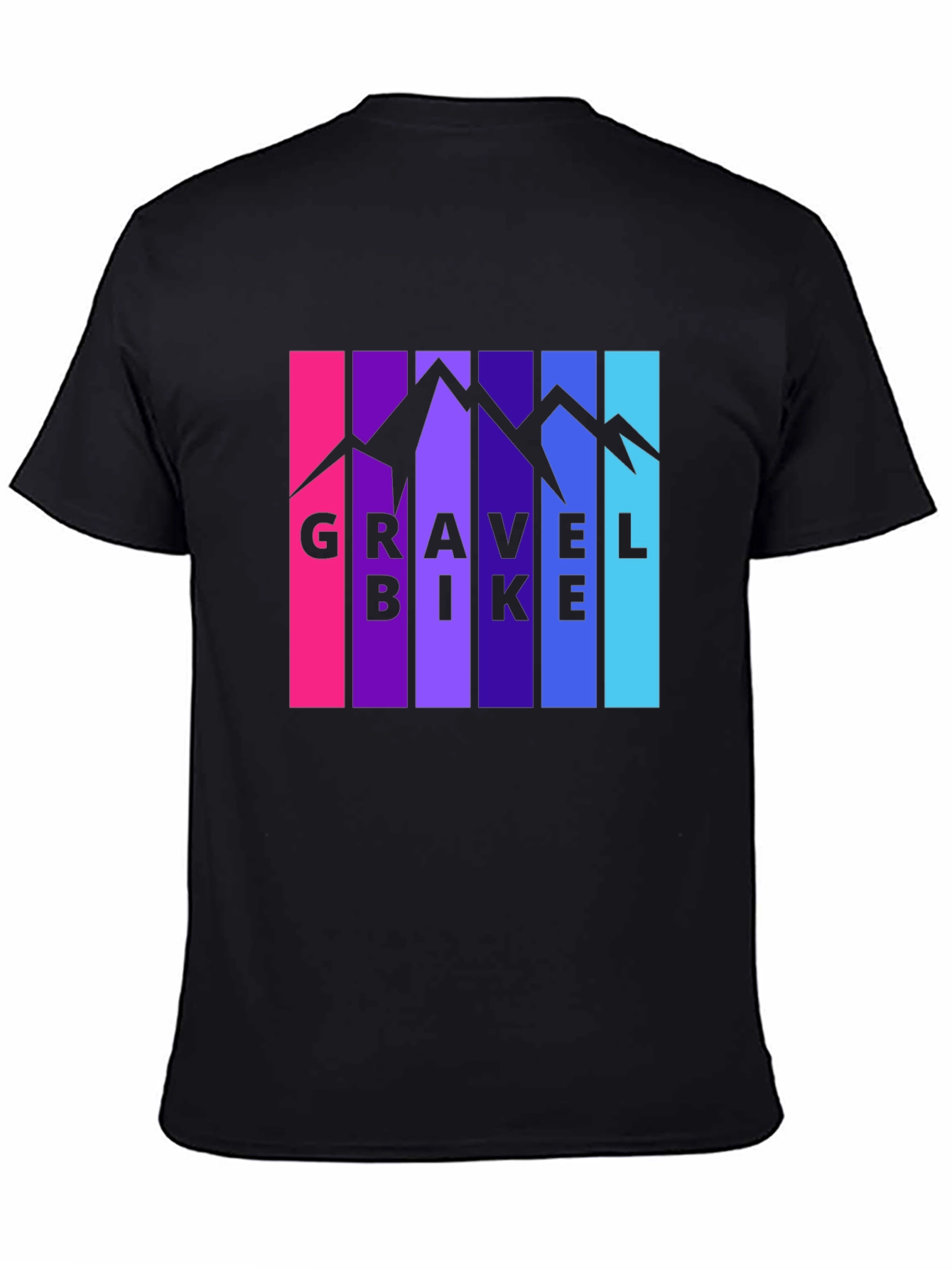 Gravel Bike Mountain Graphic T-Shirt - Black