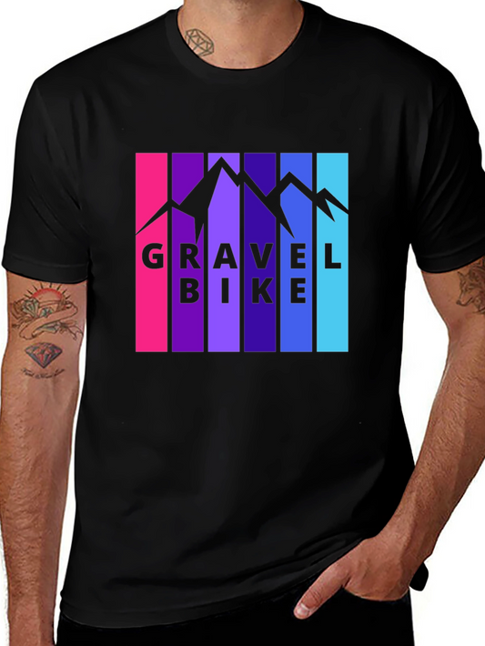 Gravel Bike Mountain Graphic T-Shirt - Black