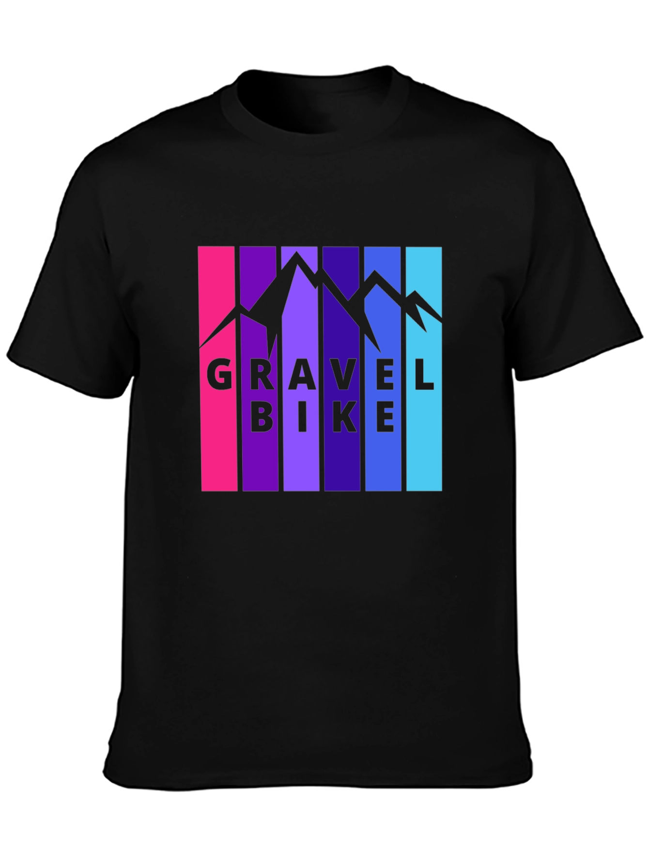 Gravel Bike Mountain Graphic T-Shirt - Black