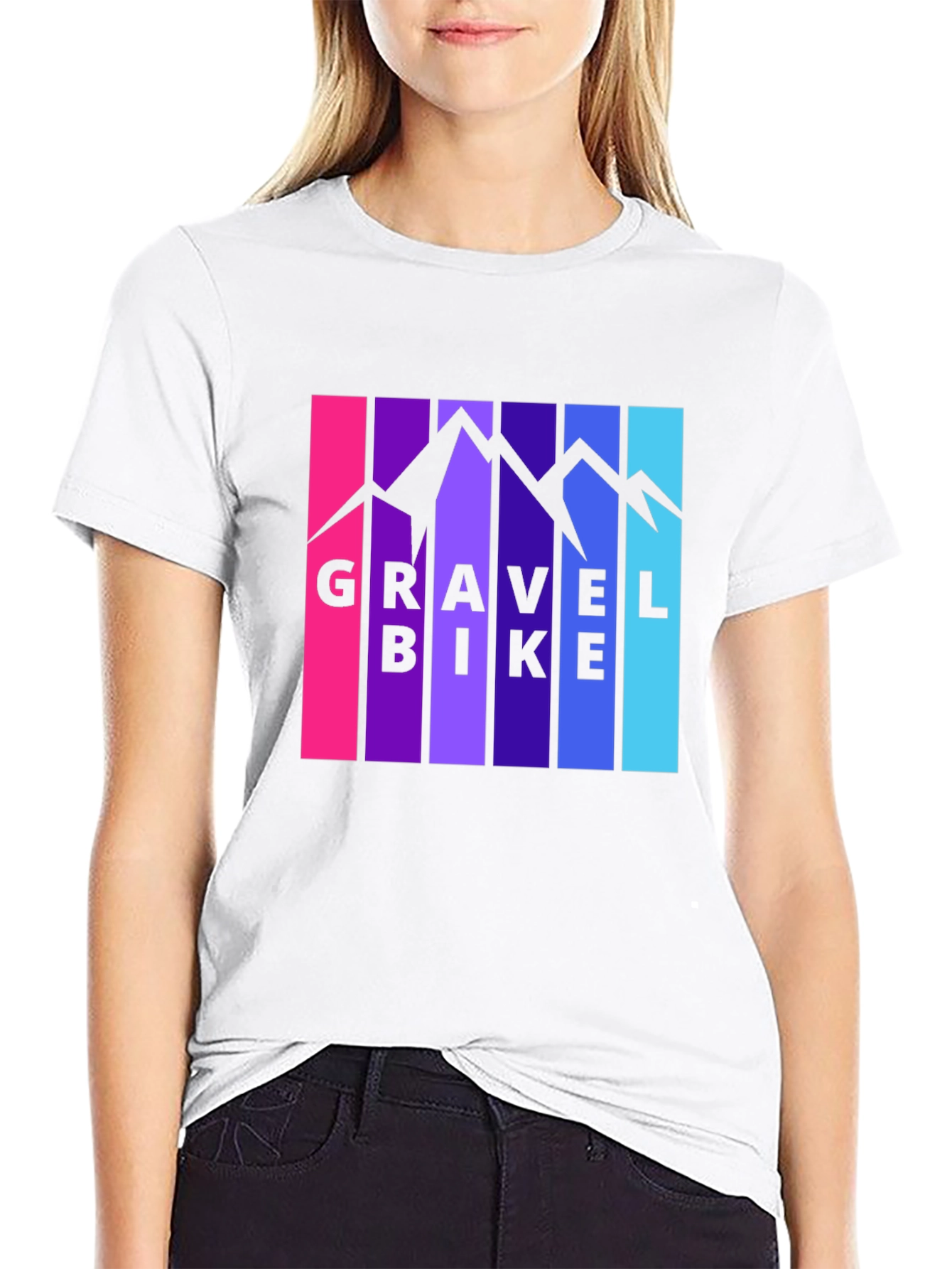 Gravel Bike Mountain Graphic T-Shirt - Black