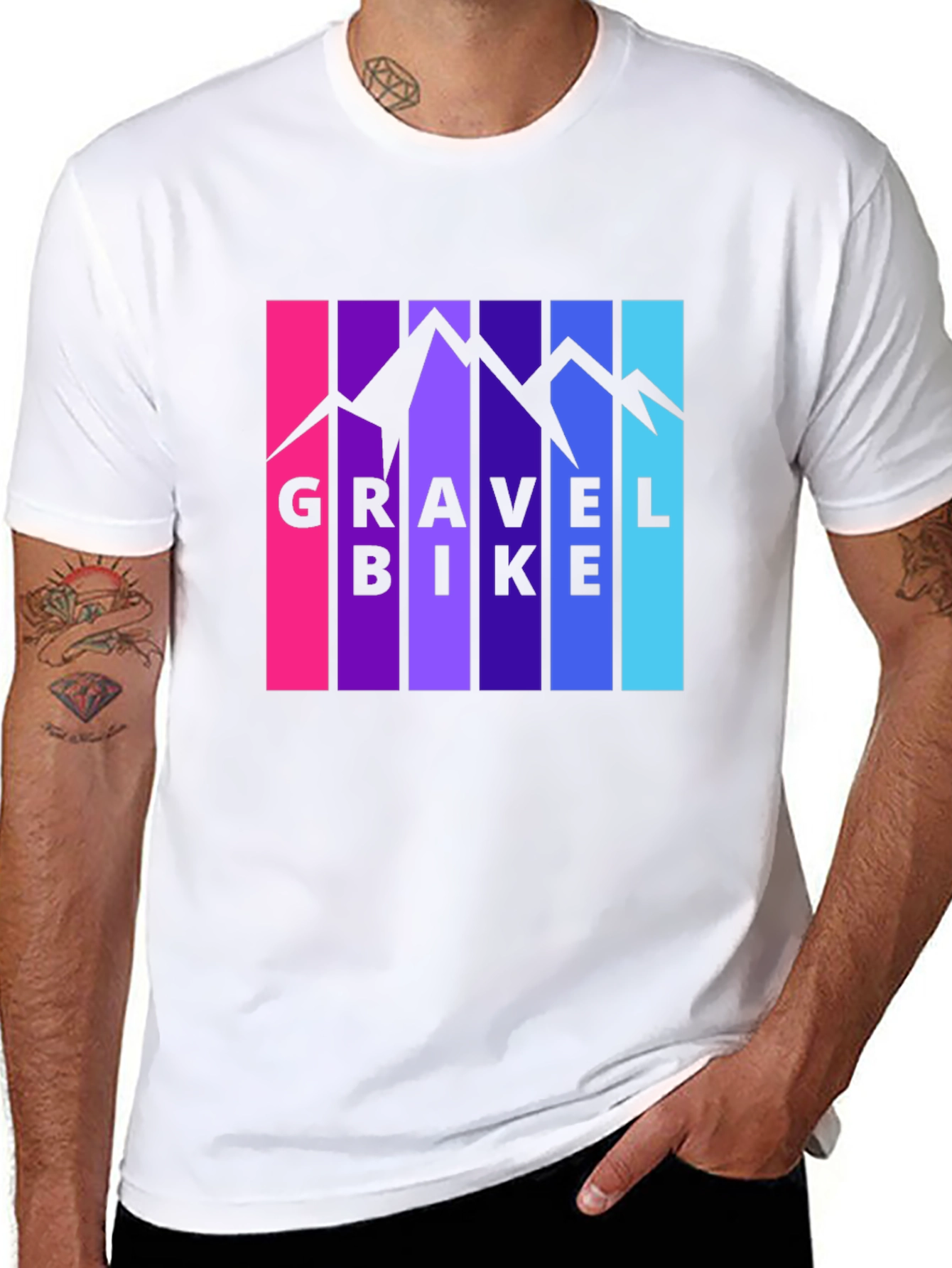 Gravel Bike Mountain Graphic T-Shirt - Black