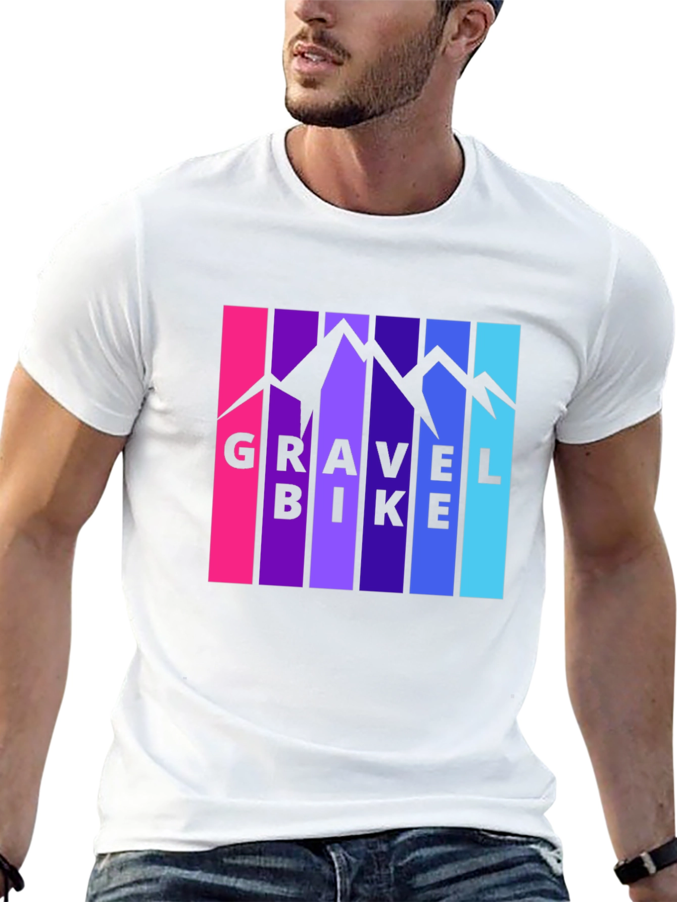 Gravel Bike Mountain Graphic T-Shirt - Black